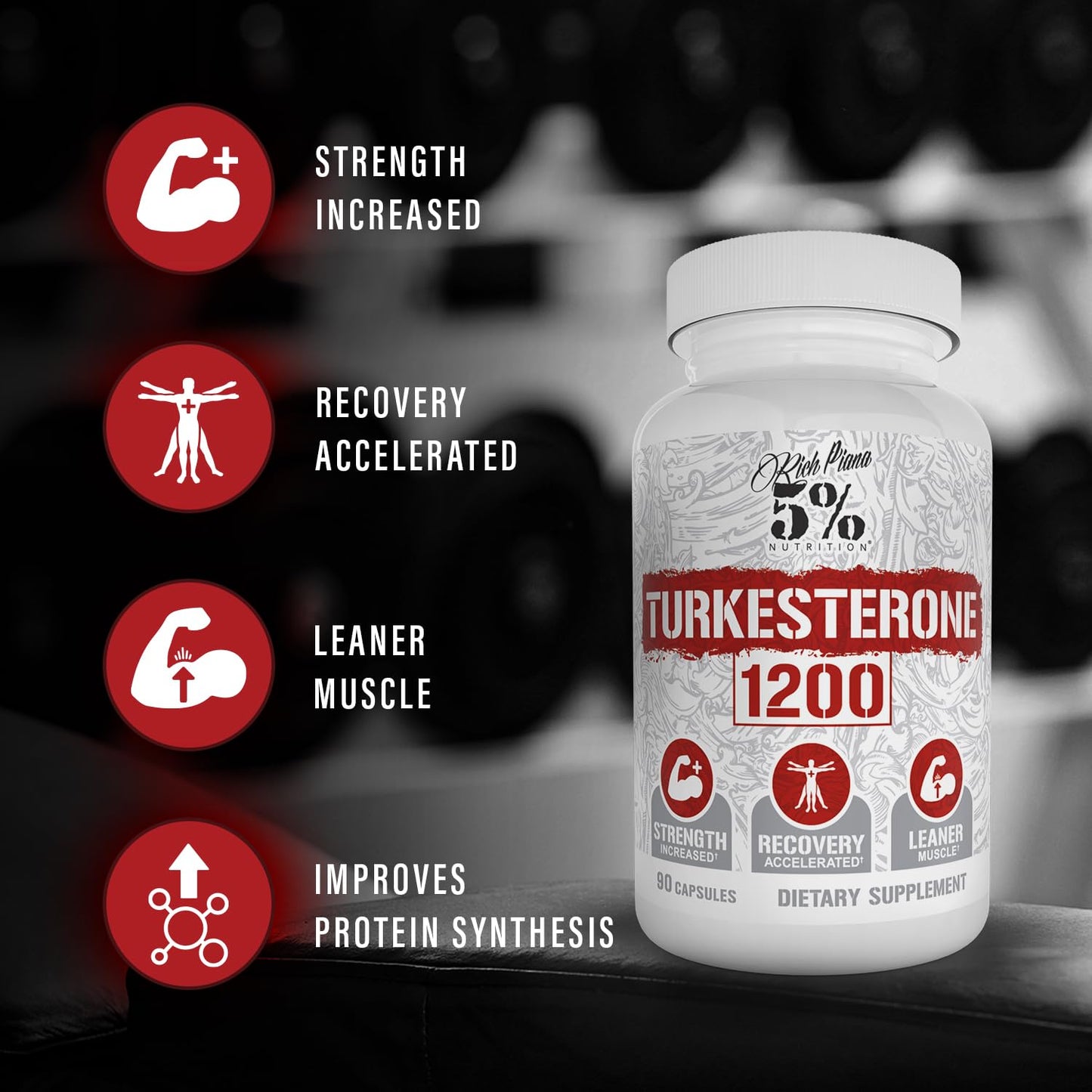 5% Nutrition Turkesterone 1200mg Capsule, 120 Count