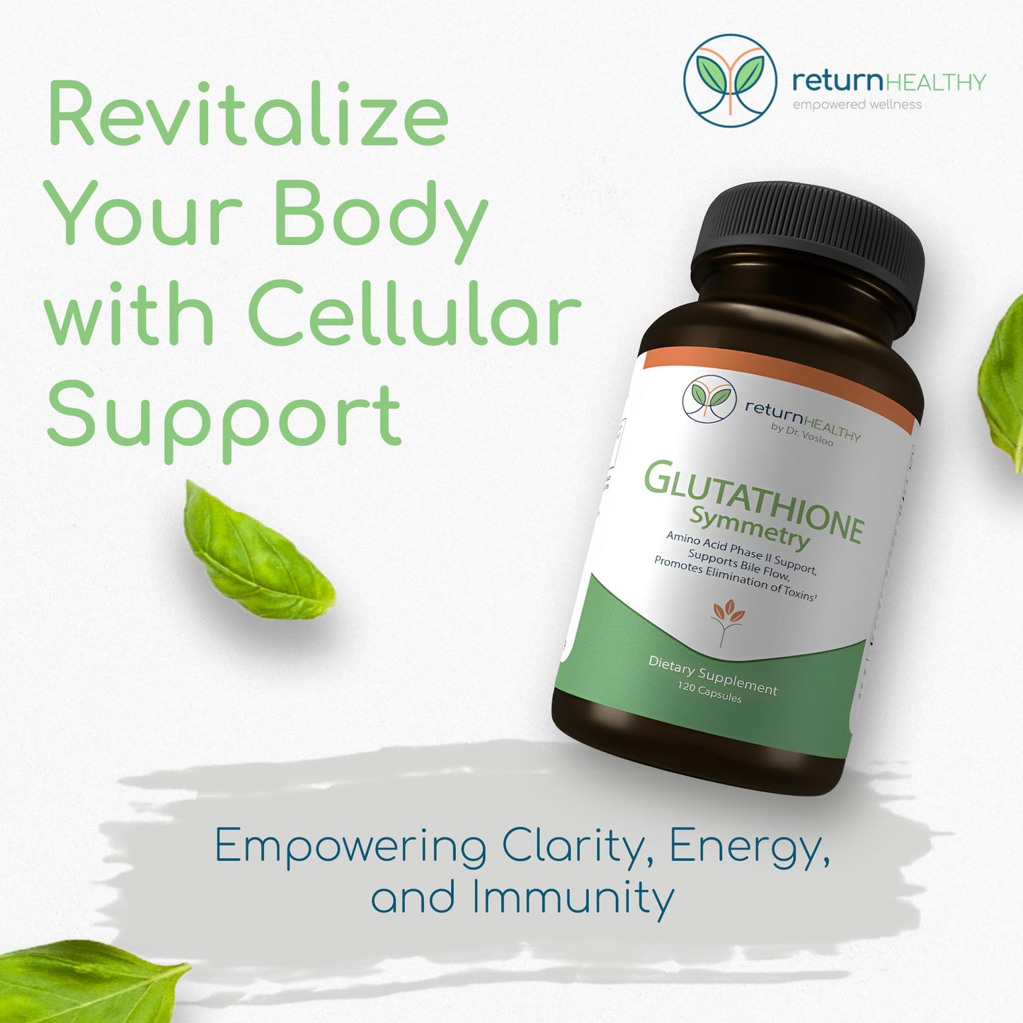 Return Healthy Glutathione Symmetry S-Acetyl Glutathione Supplement Capsule 120 Count