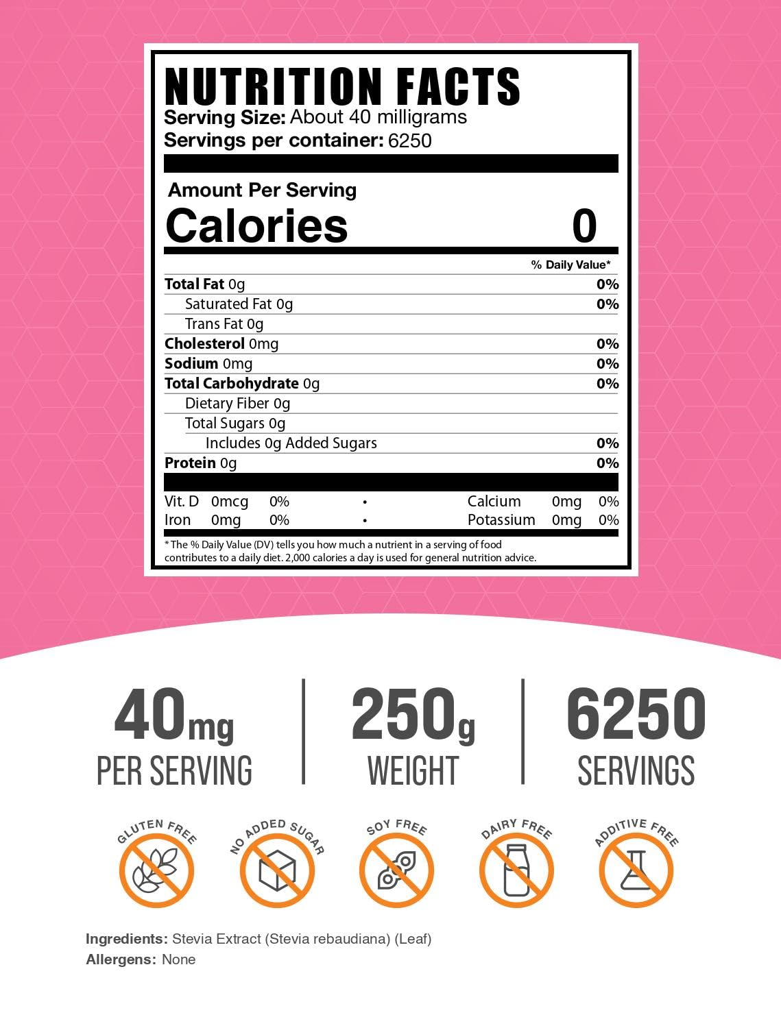 BulkSupplements Stevia Extract Powder 8.75 oz