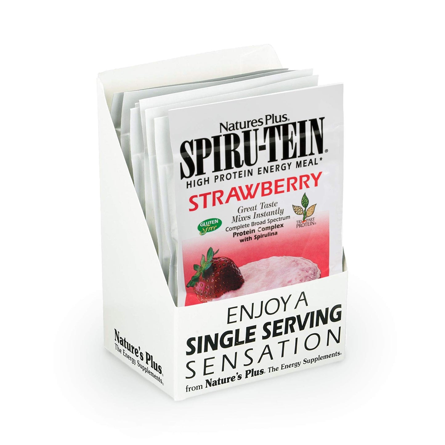 Nature's Plus SPIRU-TEIN Protein Powder Meal - Strawberry, 8 Packets