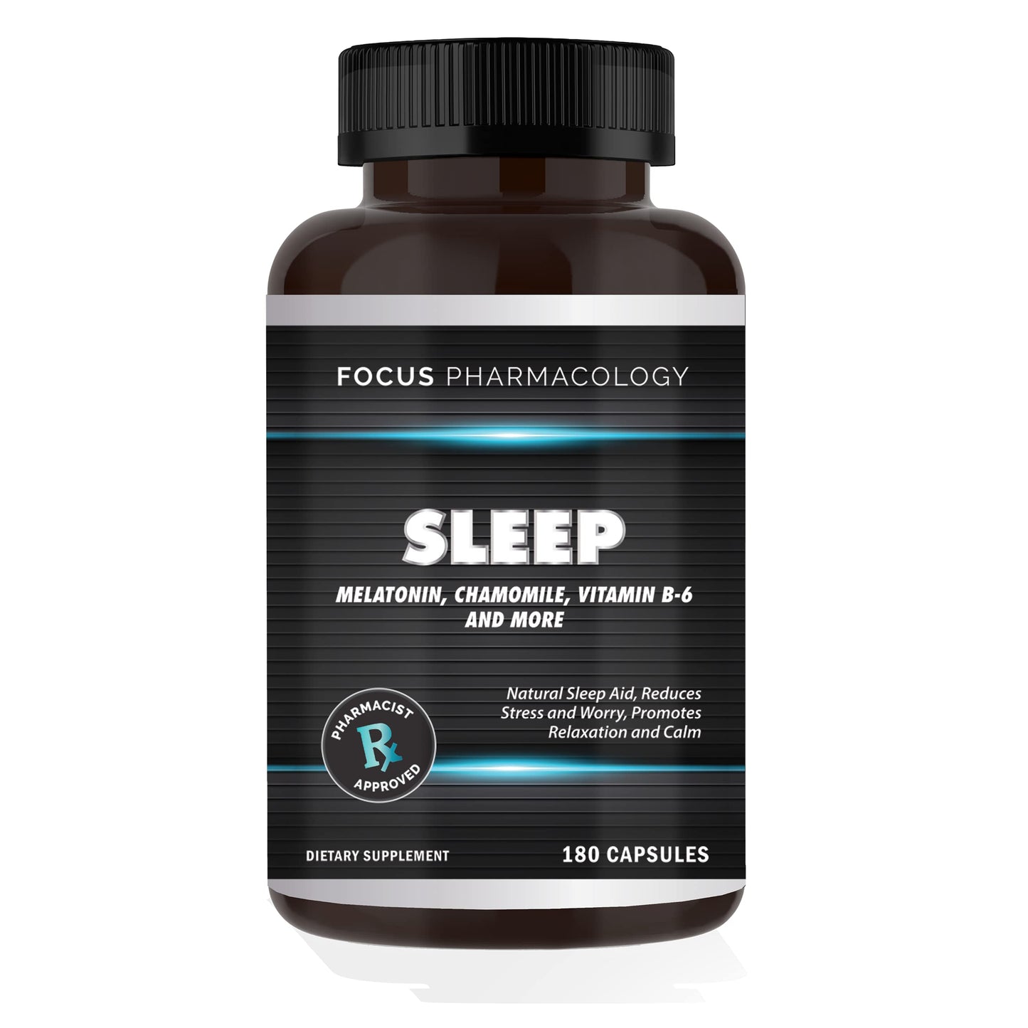 Focus Pharmacology Natural 3 Month Supply Nighttime Sleep and Calming Formula Capsule 180 Count