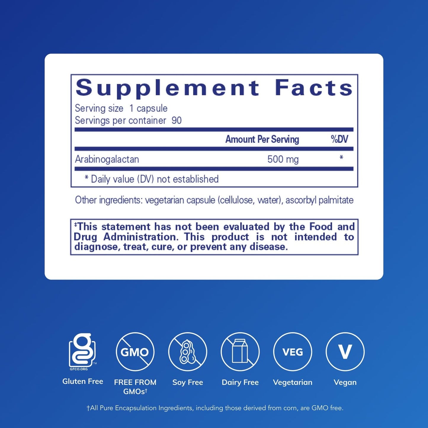 Pure Encapsulations Arabinogalactan, 90 Capsules