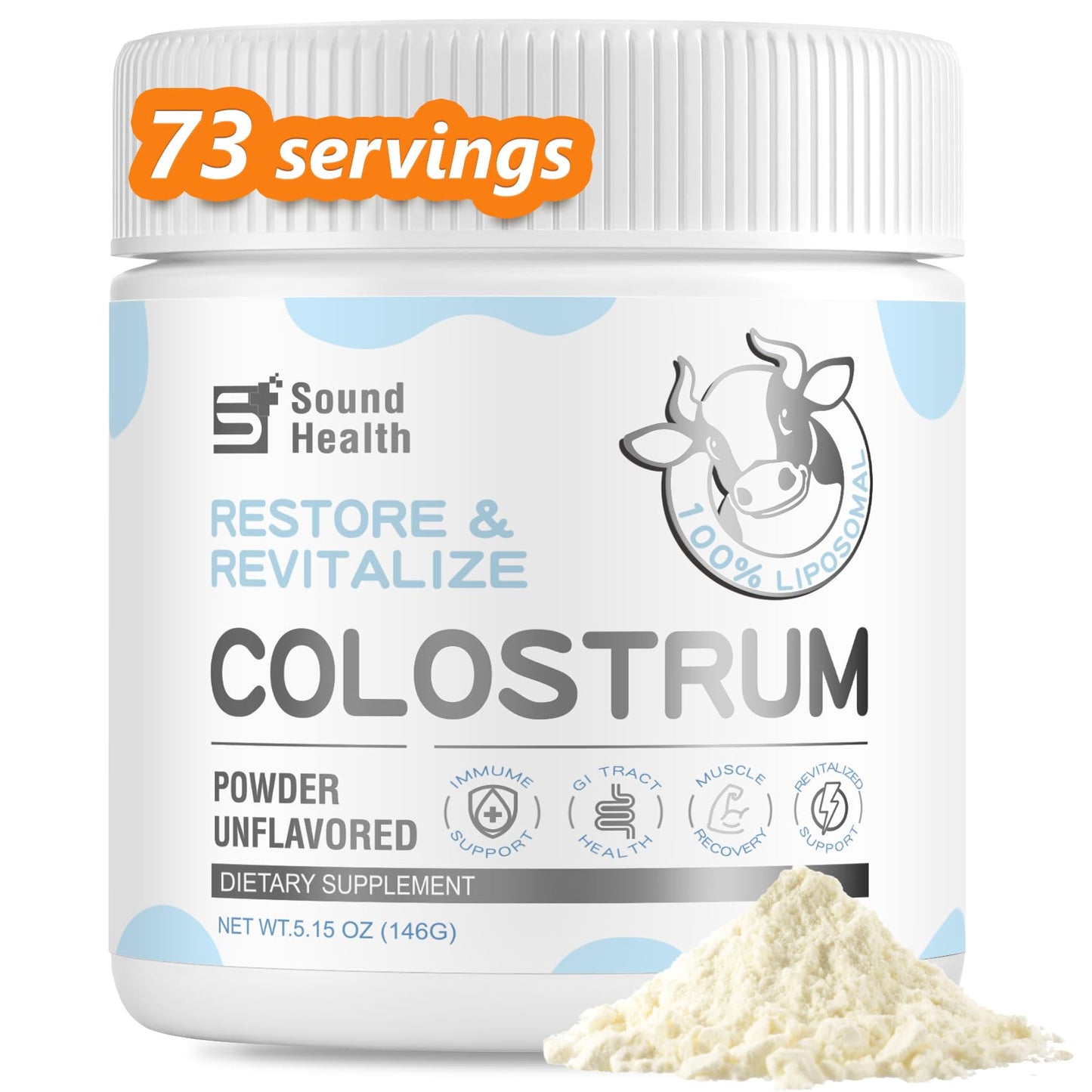 Sound Health Supplements Colostrum Supplement Powder 5.3 Ounce