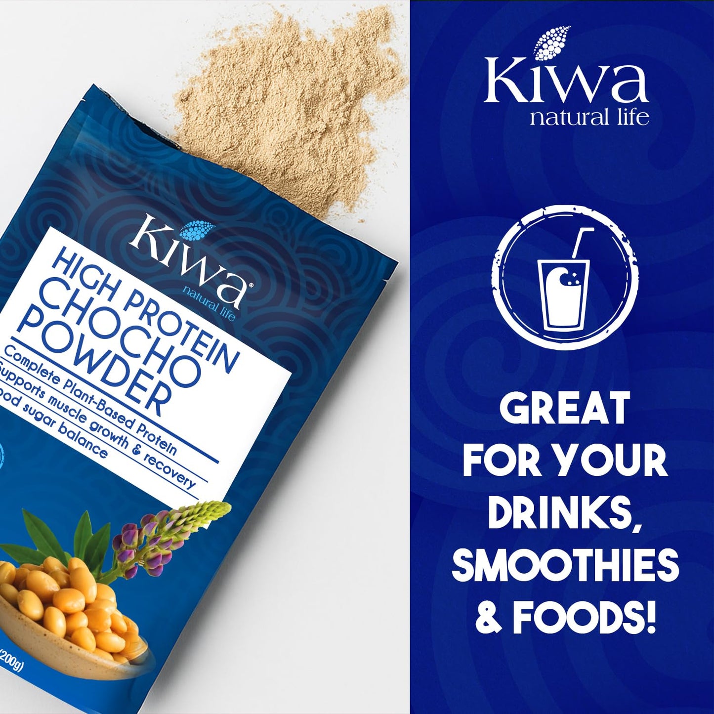 Kiwa Chocho Powder 14 oz - Complete Plant-Based Protein from Andean Lupin