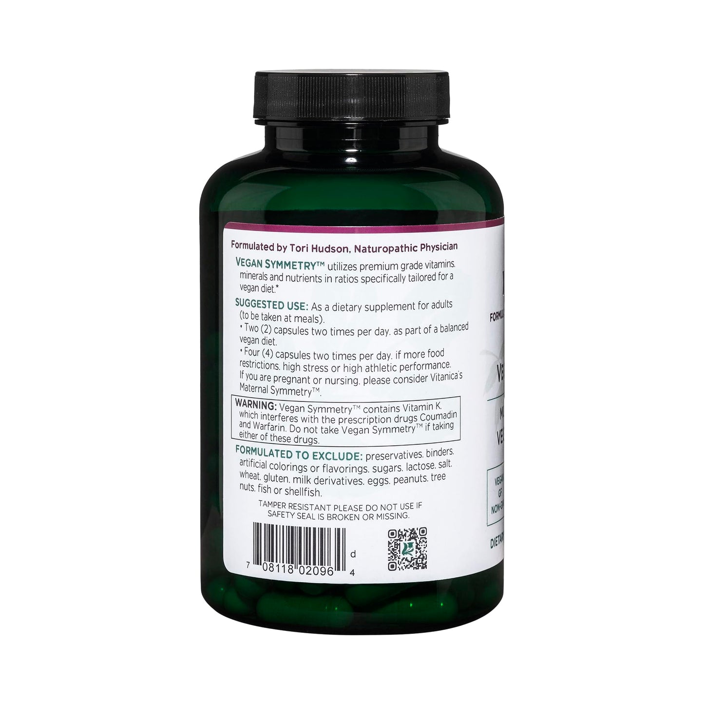 Vitanica Vegan Symmetry Multivitamin Capsules, 120 Capsules