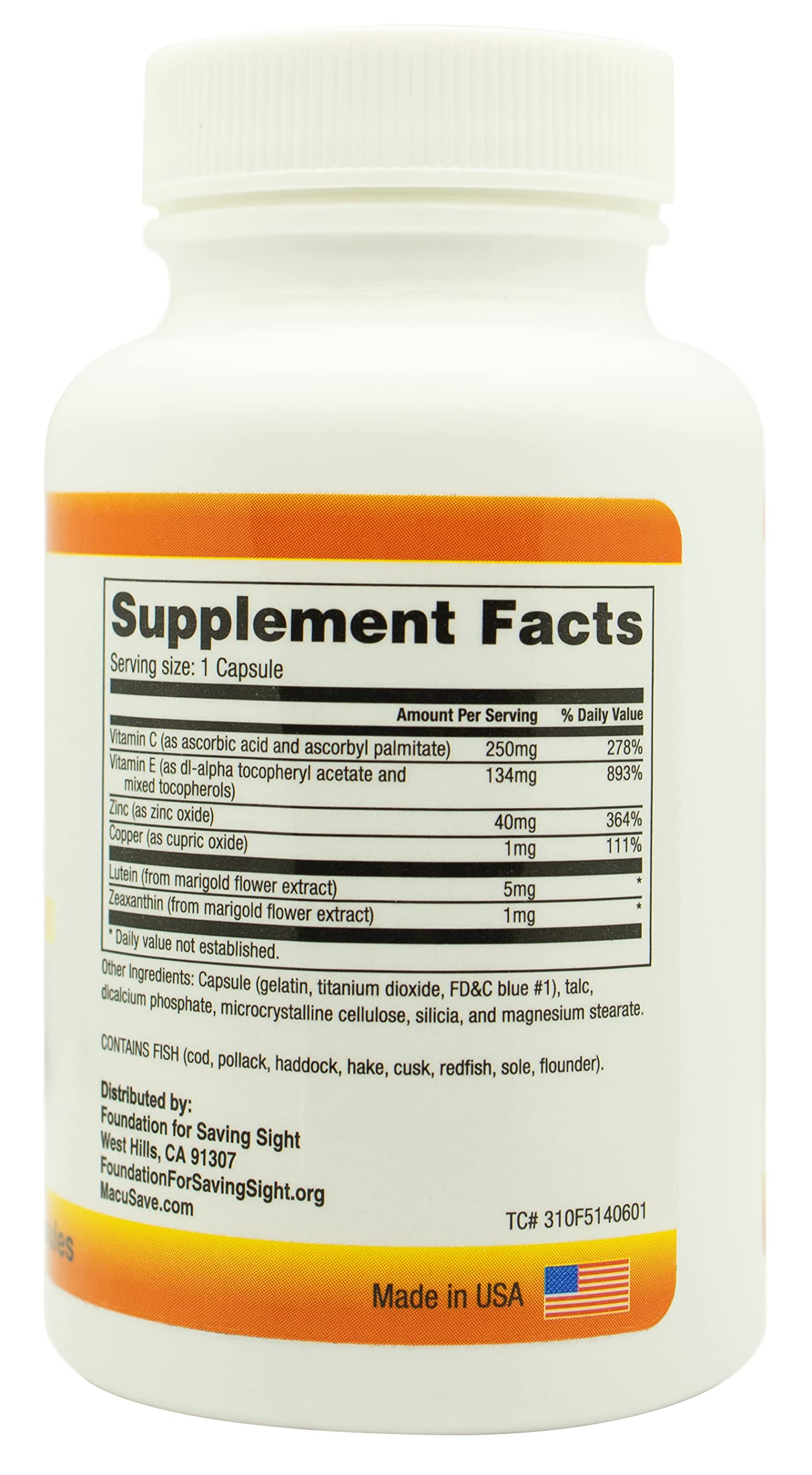 MacuSave-S Complete Eye Vitamins and Minerals Based on AREDS-2 Capsule, 60 Count