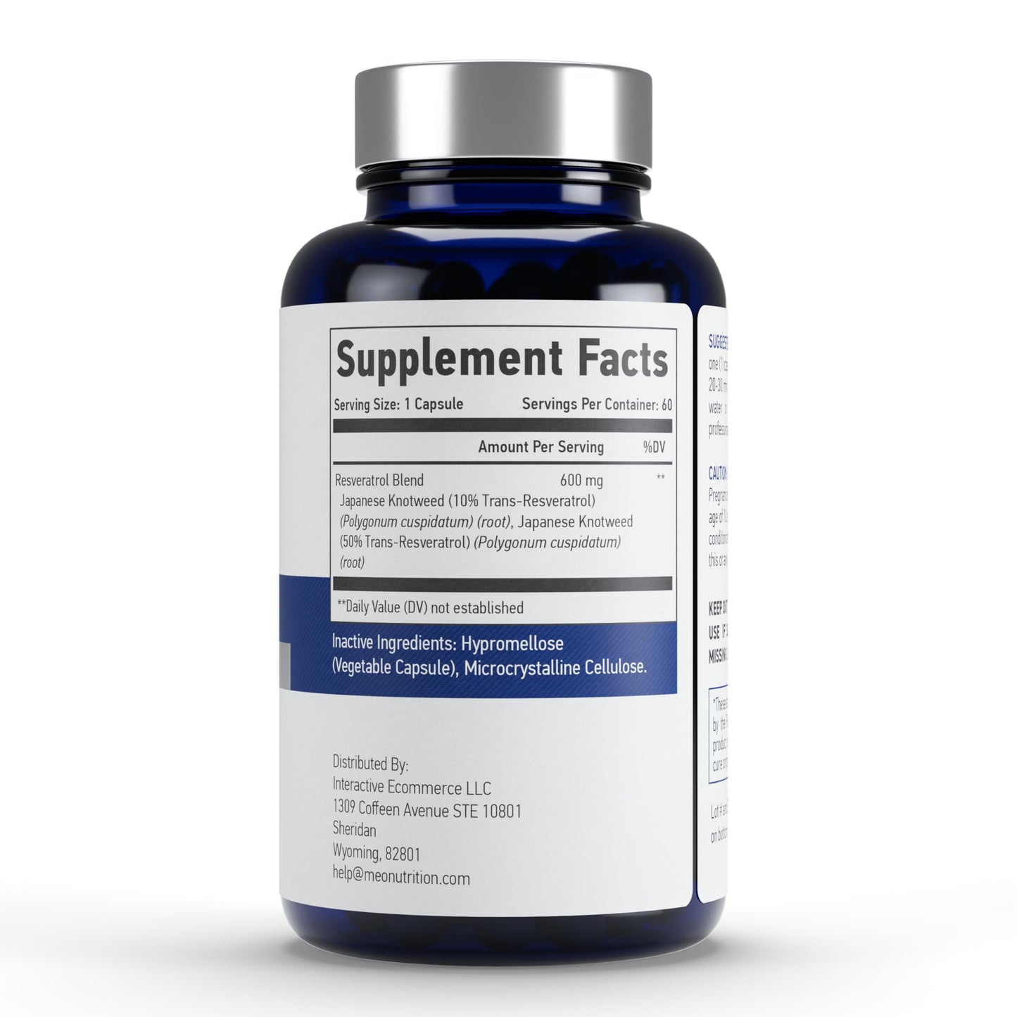 Meo Nutrition Resveratrol 600mg 60 Capsules