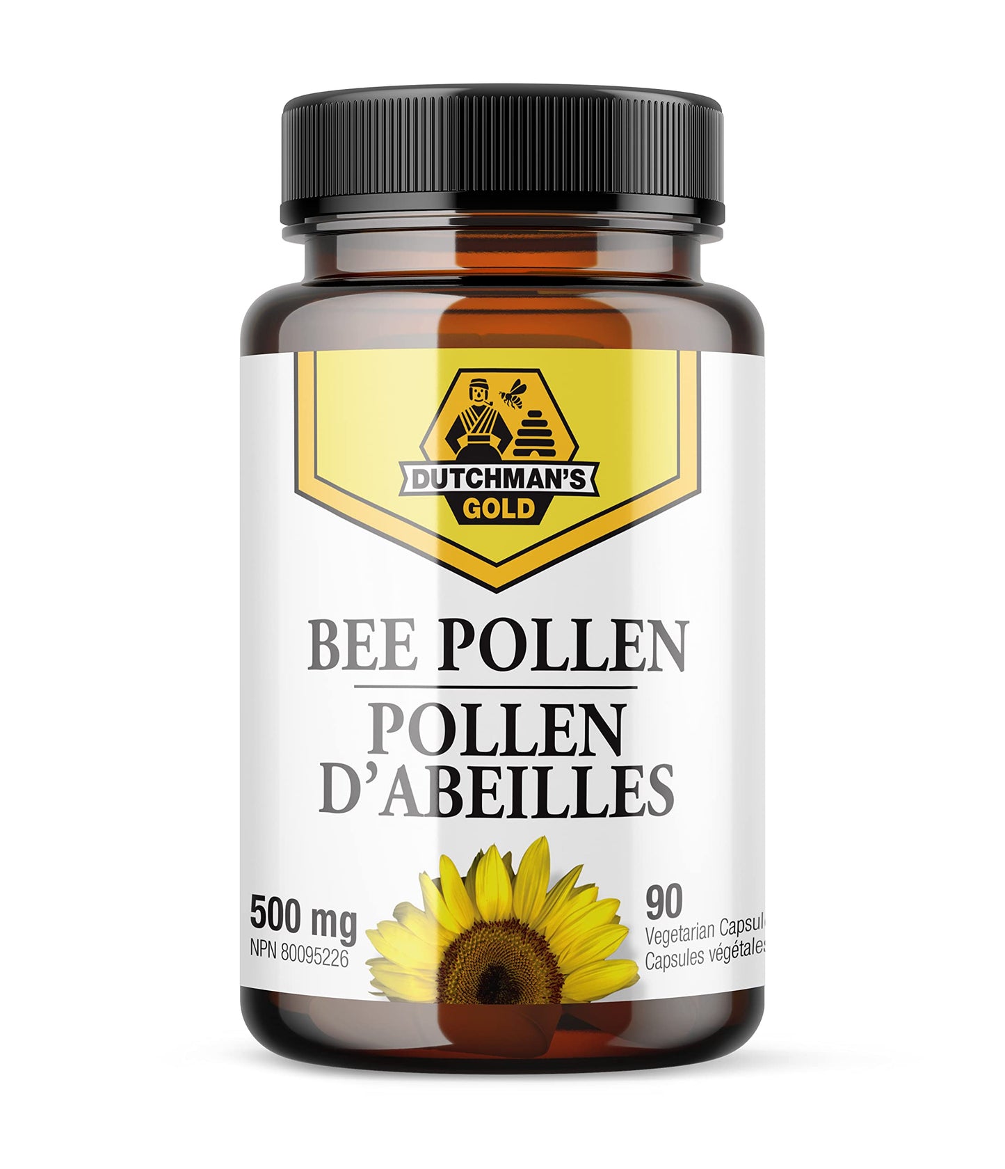 Dutchman's Gold Pure Bee Pollen Capsules 500 mg, 90 Capsules
