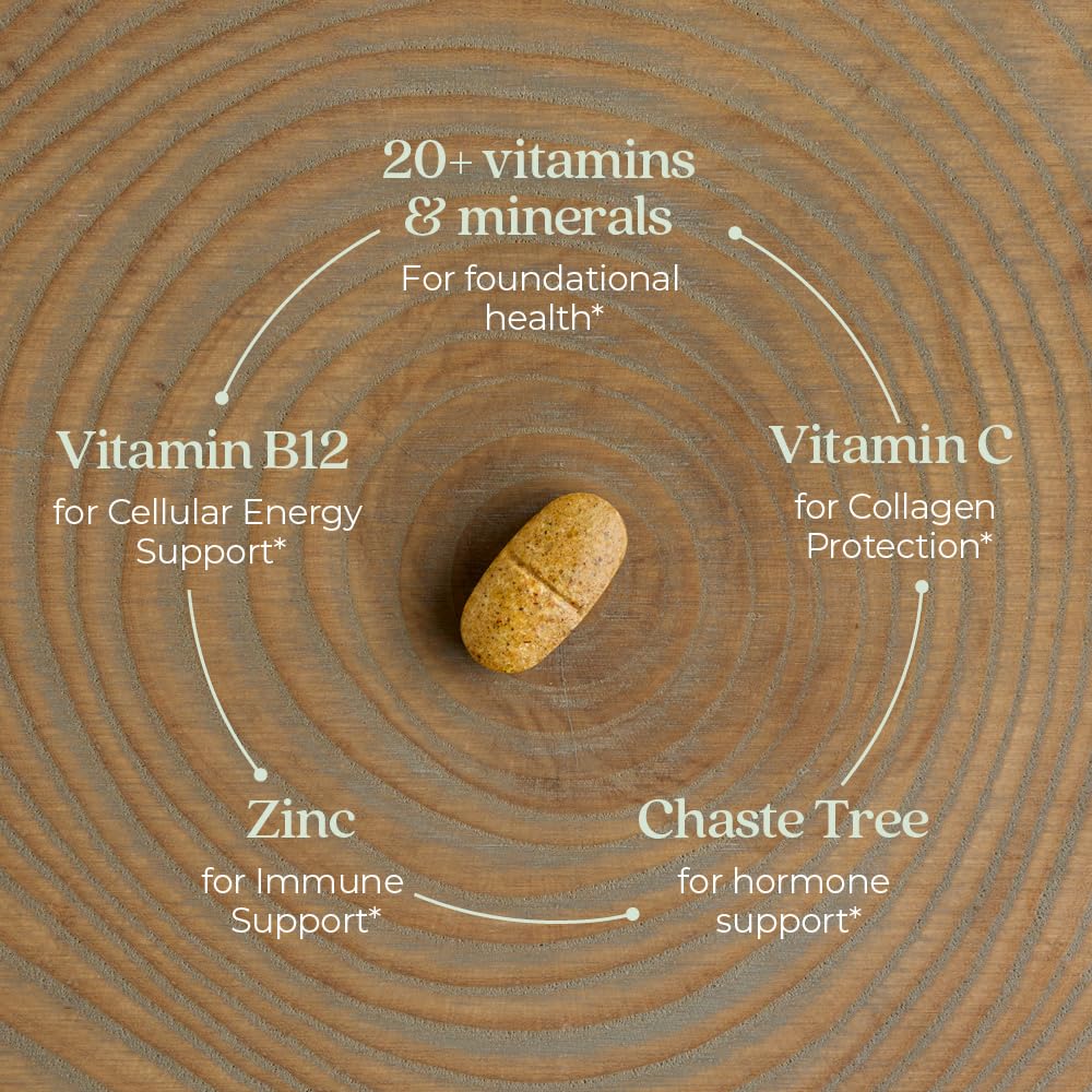 New Chapter Women’s Multivitamin 40+, extra B6 & B12, Biotin for Hair Growth, D3, Vit C, Zinc for Immune & Stress Support, Gentle on an Empty Stomach, One Daily, Non-GMO, Gluten-Free, Tablet, 48 Count