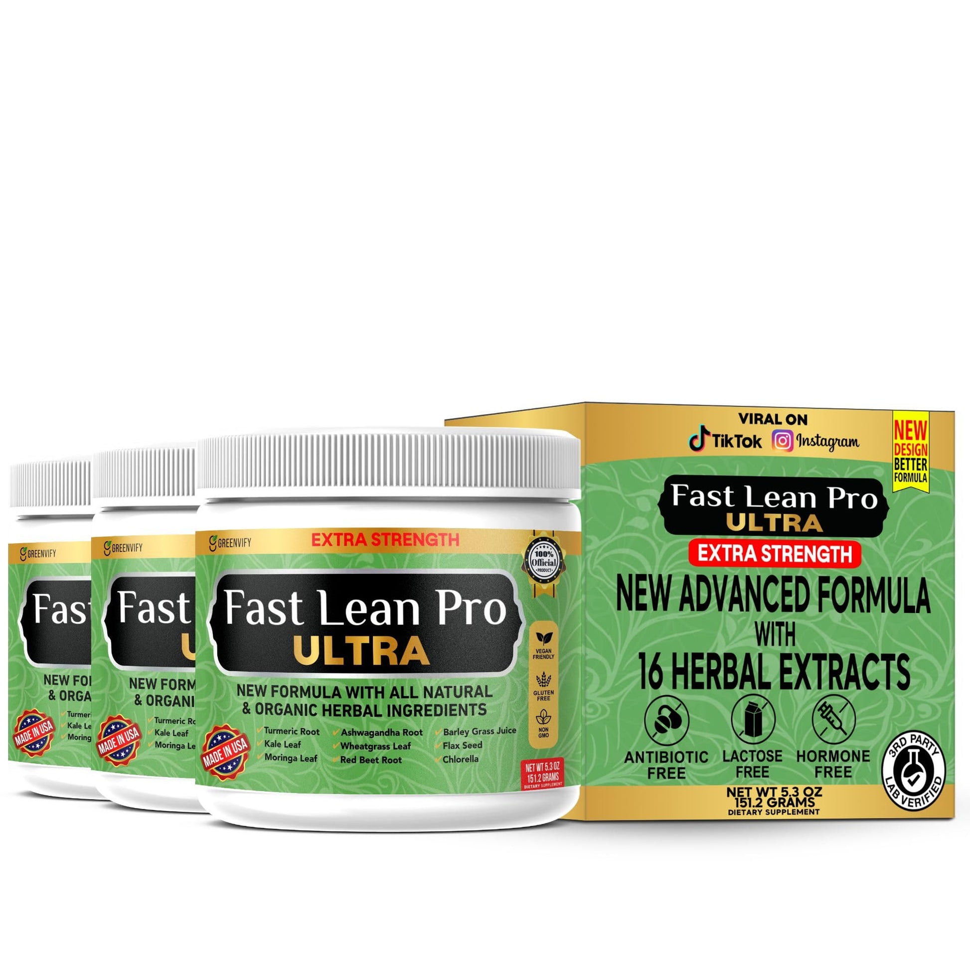 GREENVIFY Fast Lean Pro Ultra Advanced Thermogenic Formula, Daily Metabolic Support Capsule, 60 Capsules