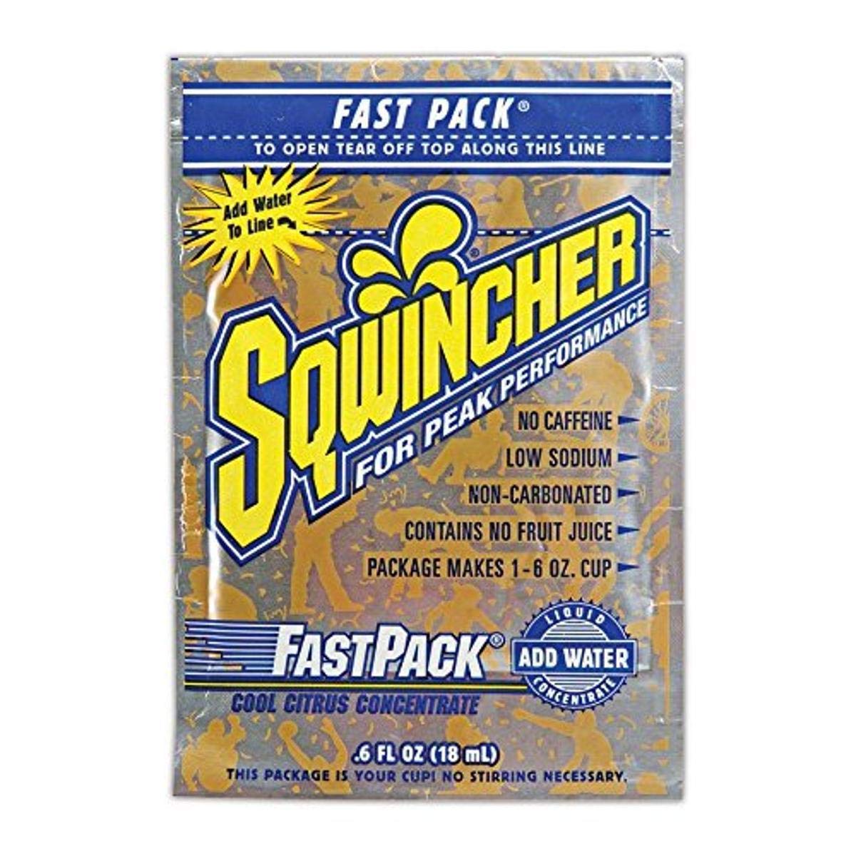 Sqwincher Fast Pack Liquid Concentrate Packet, Powder, Pack of 50