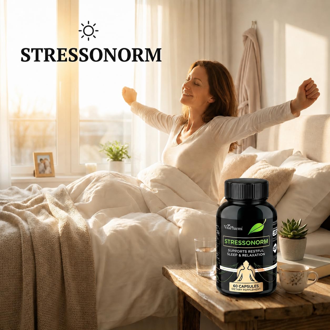 VitaPharm Stressonorm Ashwagandha & Magnesium for Stress, Calm & Better Sleep Capsule, 60 Capsules