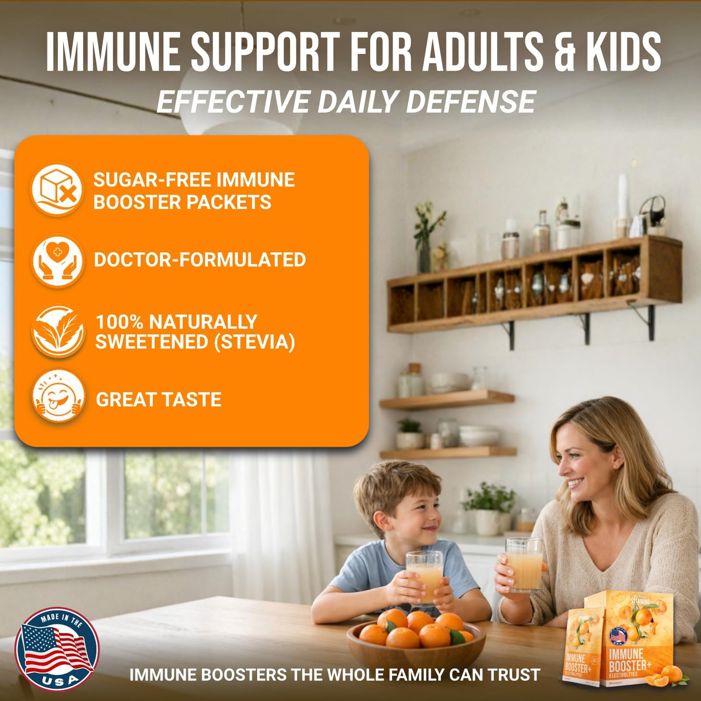 Dr. Price's Vitamins Immune Support Vitamin C Powder, Zinc, Mandarin, 2.5 Ounce