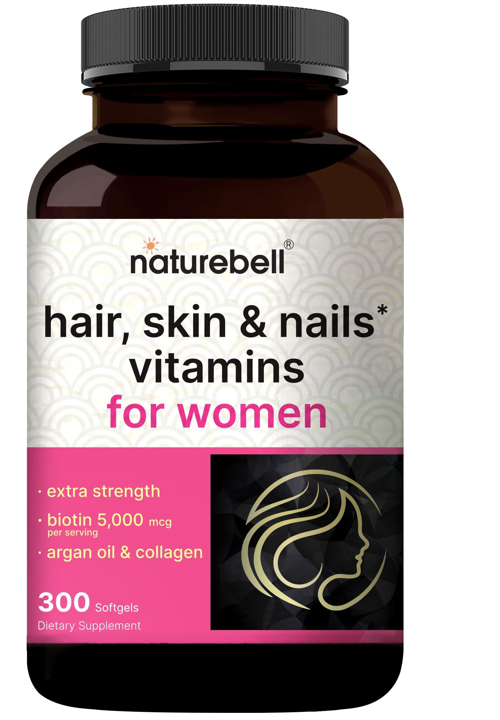 NatureBell Hair, Skin & Nails Vitamins for Women 300 Softgels