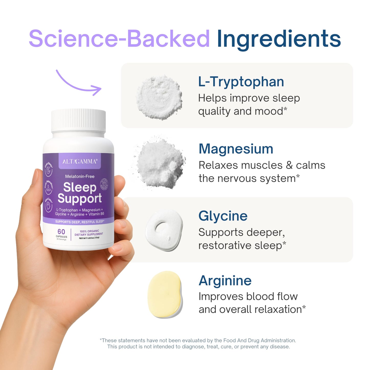 ALTAGAMMA Sleep Support Supplement, 60 Capsules