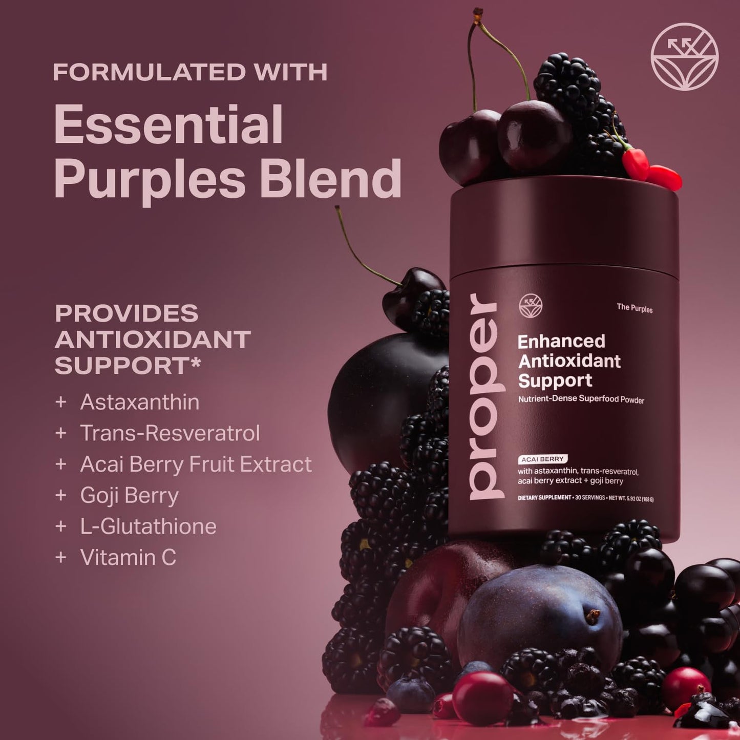Proper The Purples Nutrient-Dense Superfood Powder, 5.92 oz