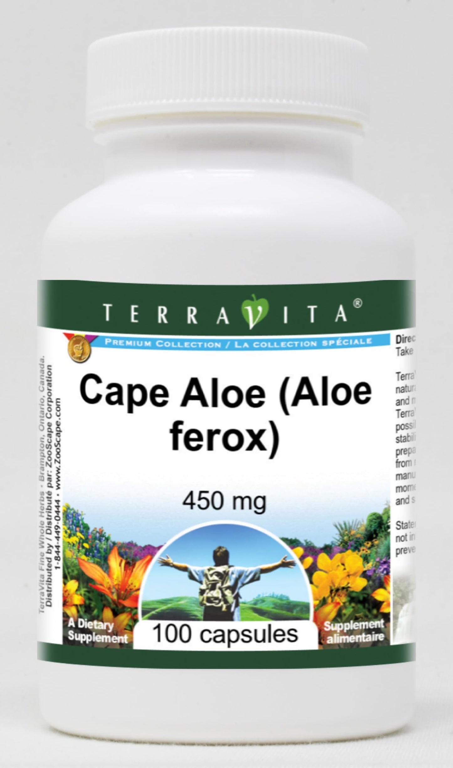 Terravita Cape Aloe (Aloe ferox) 450 mg Capsules, 300 Count