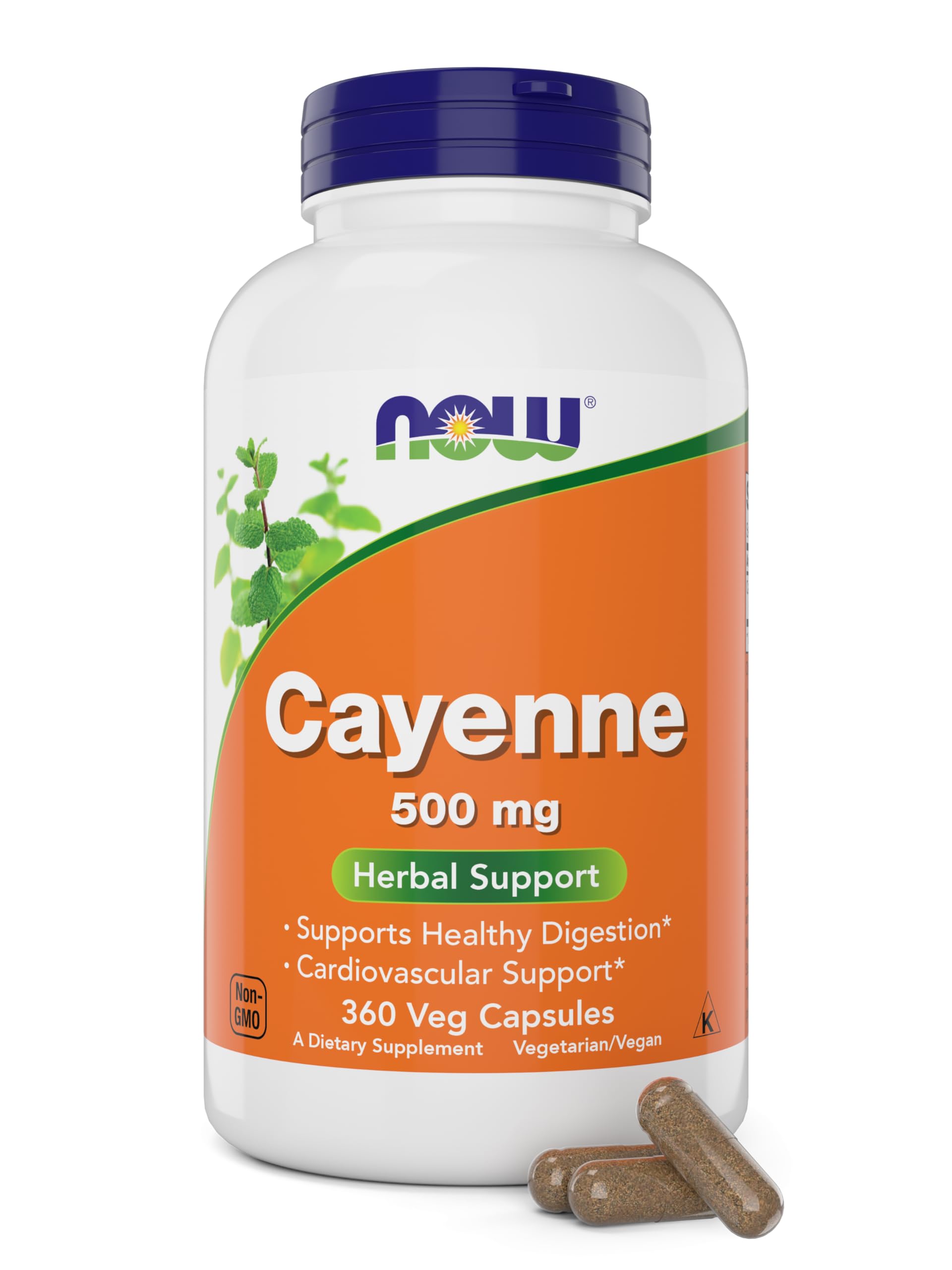 NOW Foods Cayenne 500 mg Capsules, 360 Veg Capsules