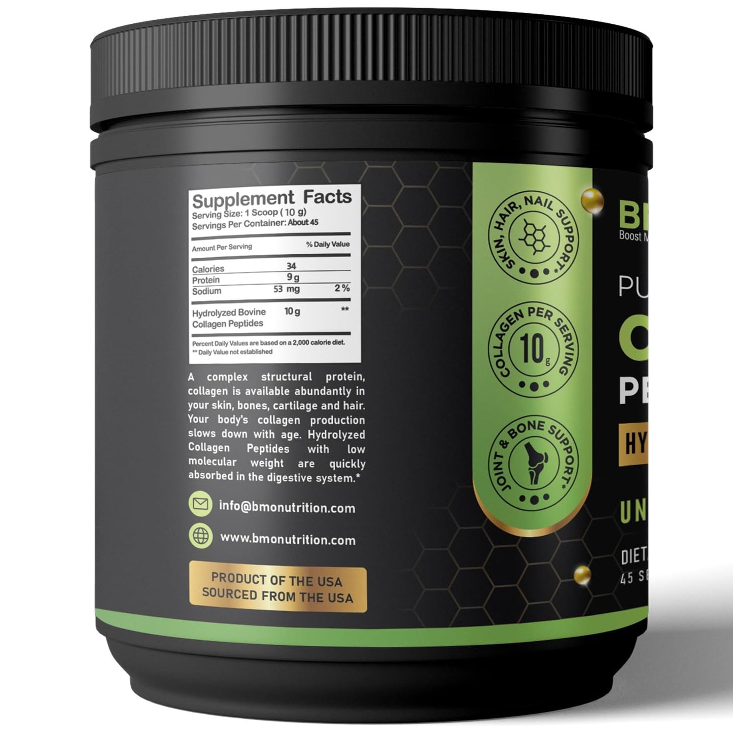 BMO Nutrition Pure Collagen Peptides Powder, 16 oz