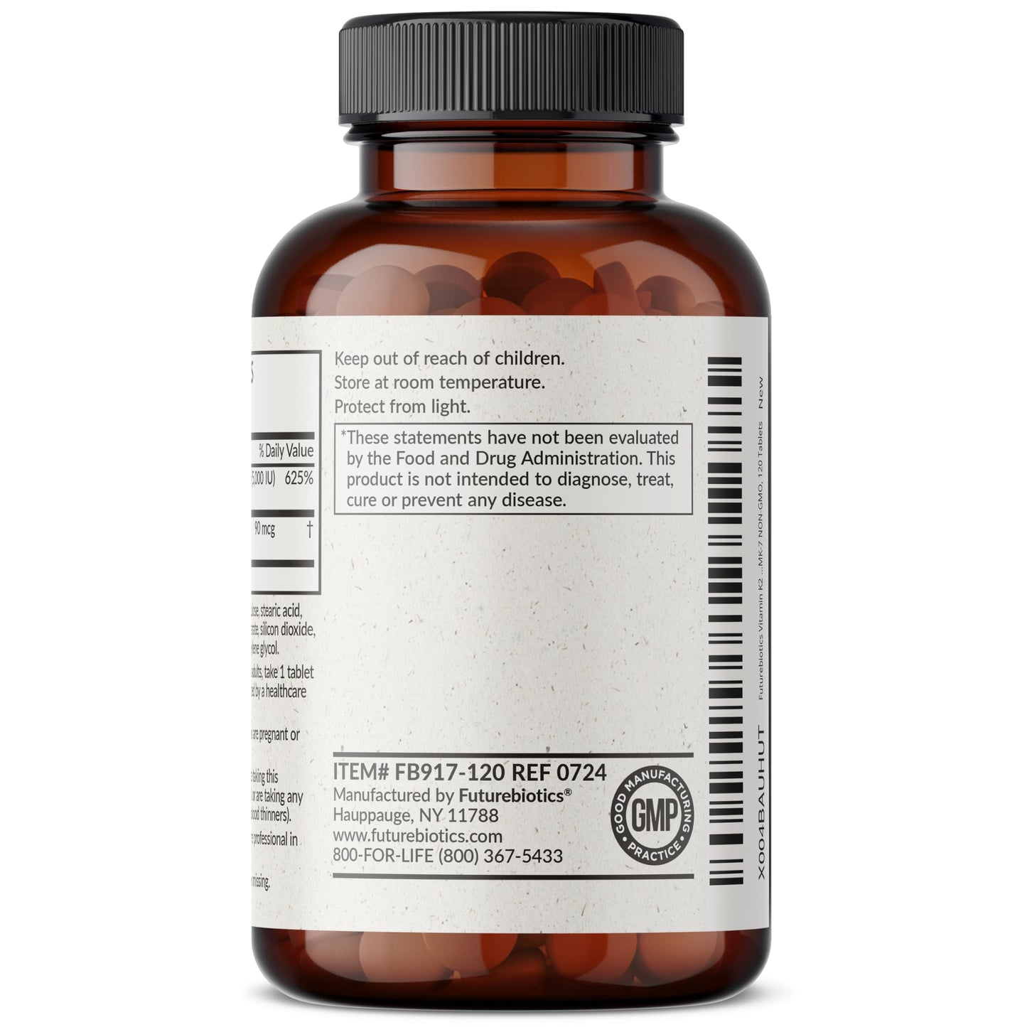 Futurebiotics Vitamin K2 with D3 2-in-1 Tablets, 120 Tablets