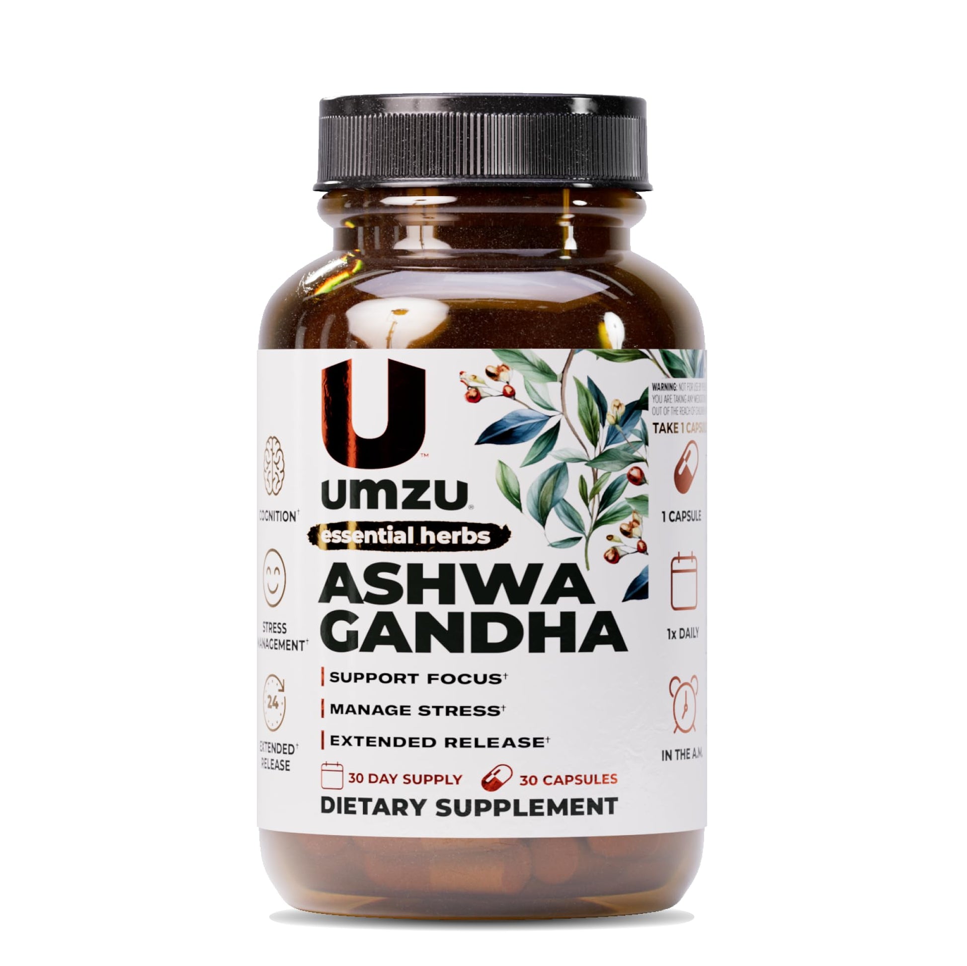 UMZU Ashwagandha Capsules, 30 Count