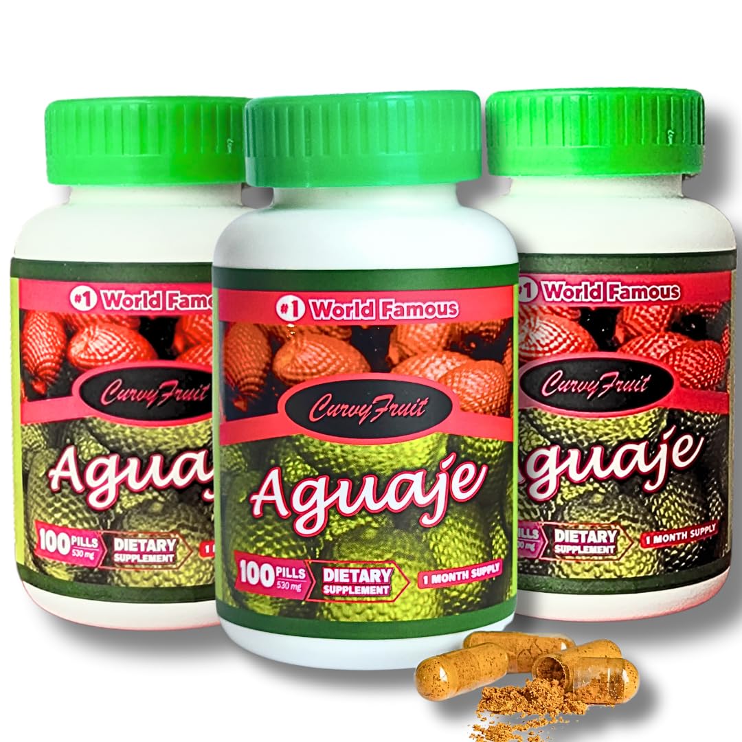 Curvy Fruit Aguaje Pills Capsules, 300 Count
