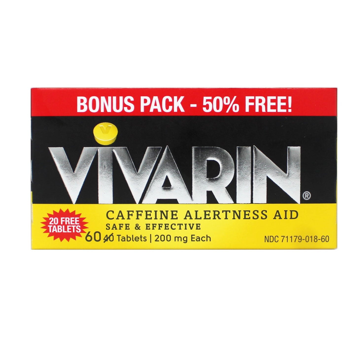 Vivarin Caffeine Tablets 200mg, 60 Tablets