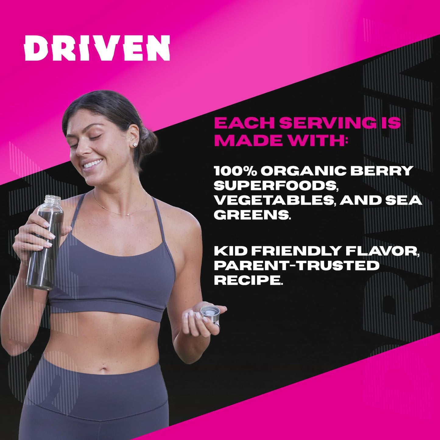 Driven Nutrition B&G Berries & Greens Superfood Powder, 8.47 Ounce