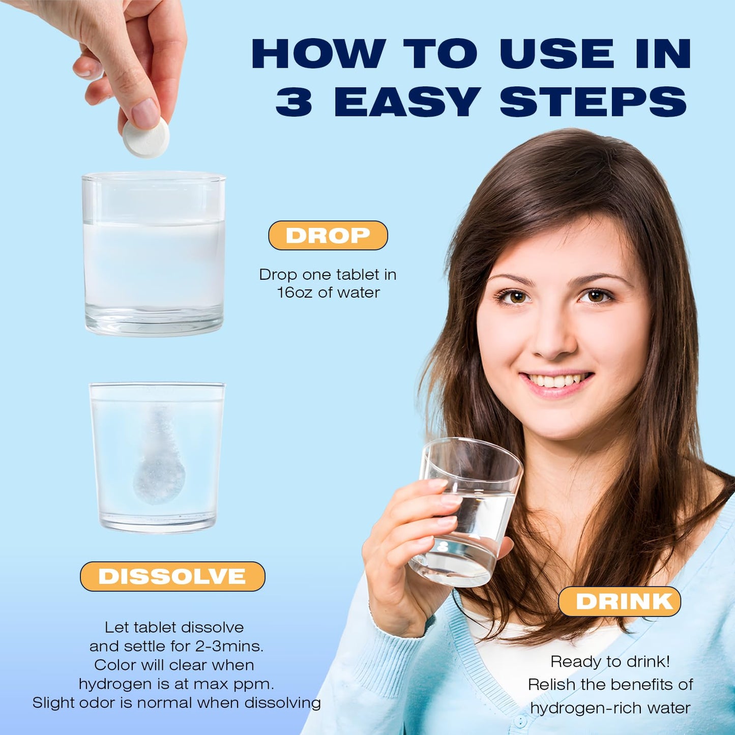 CHTENZY Hydrogen Water Tablets - H2 Molecular Hydrogen, Tablet, 90 Count