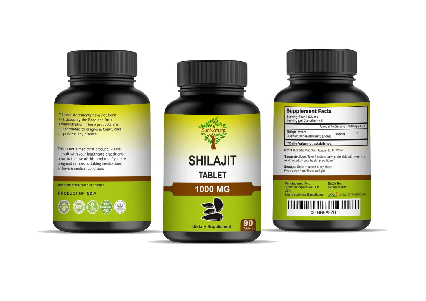 SunNature Shilajit 1000 mg Tablets, 90 Tablets