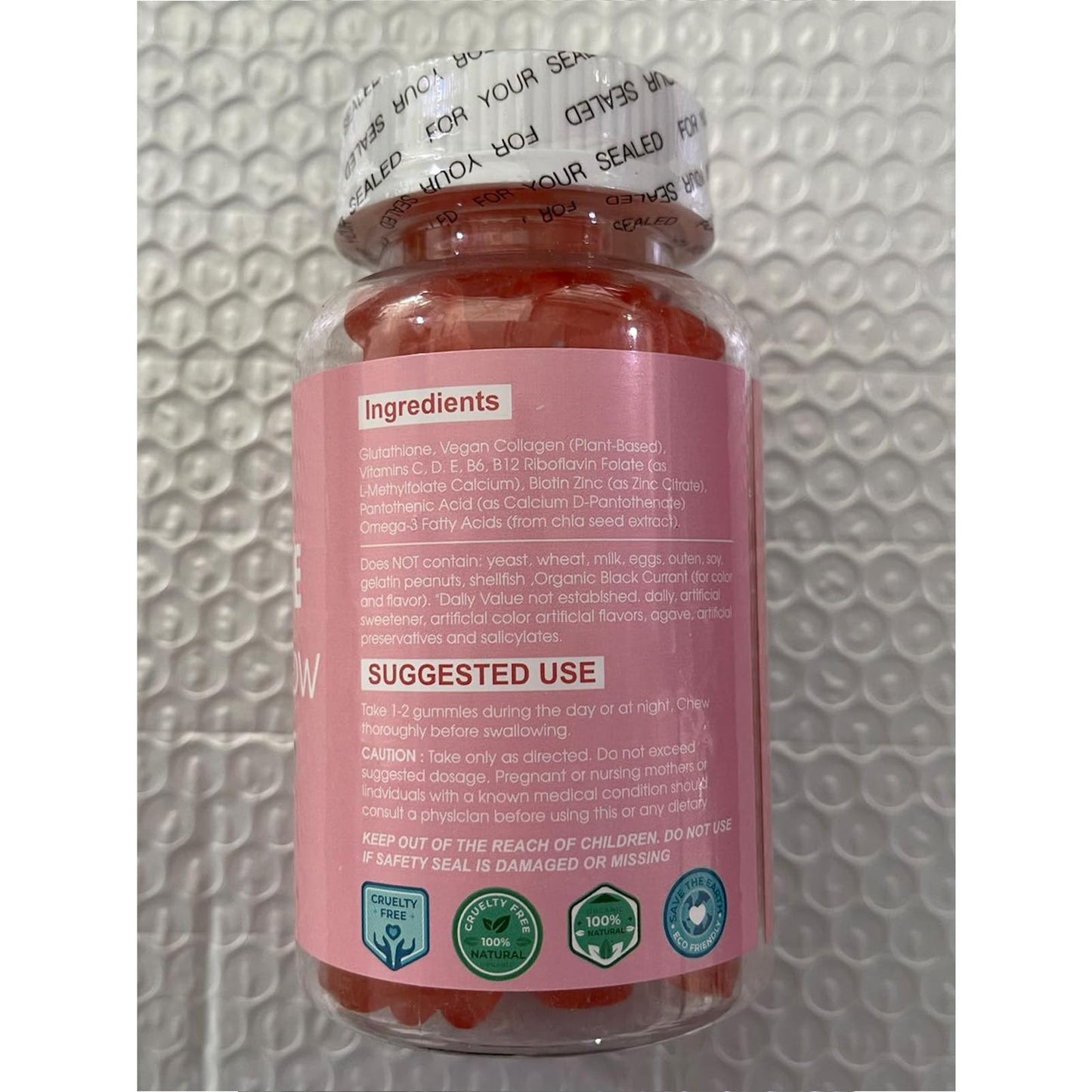 AQILUN Glutathione Collagen Glow Gummies 60 Count