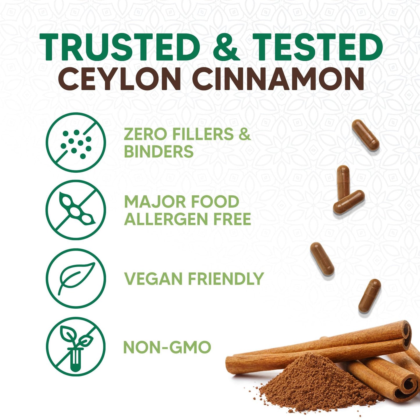 Health Nutrition Naturals Ceylon Cinnamon 120 Capsules