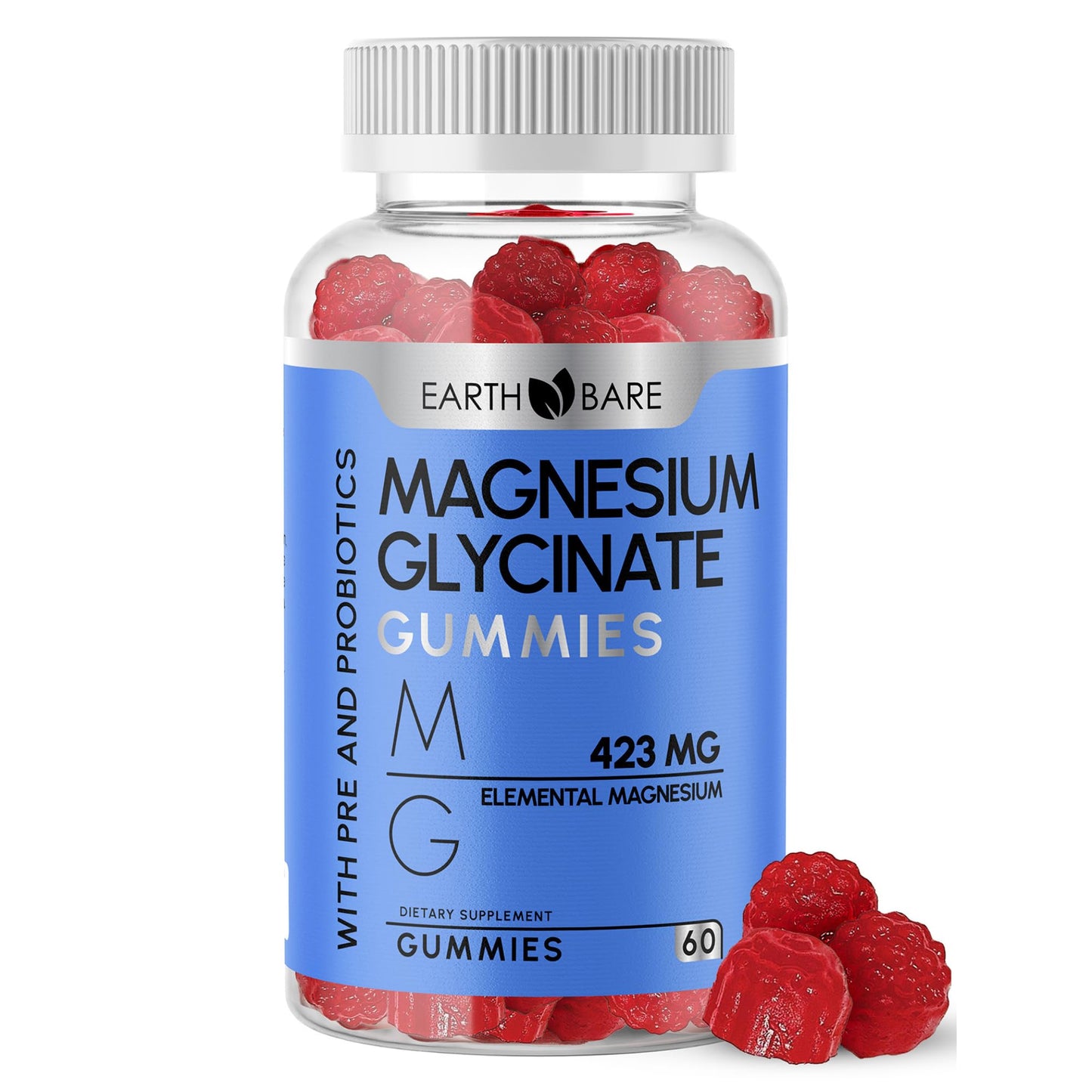 Earth Bare Magnesium Glycinate Gummies 60 Count