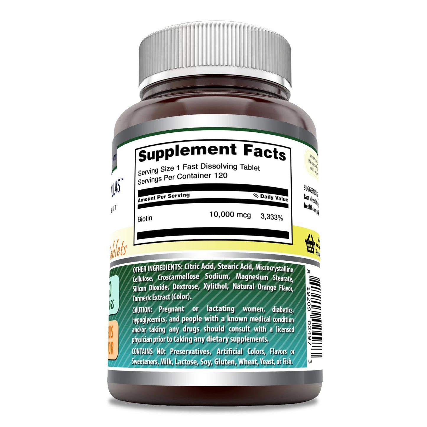 Amazing Nutrition Biotin 10,000 mcg Fast Dissolve Tablets, 120 Count