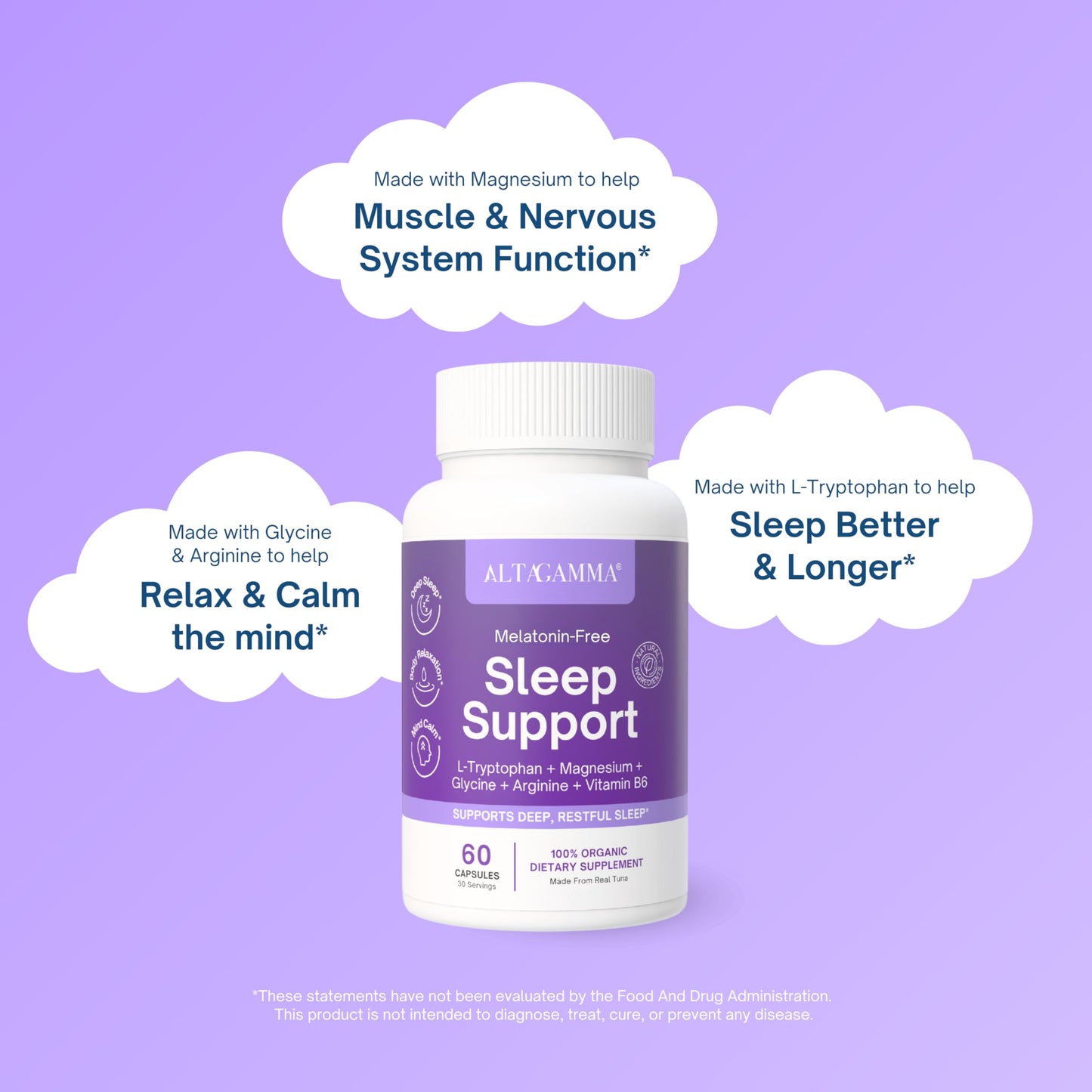 ALTAGAMMA Sleep Support Supplement, 60 Capsules