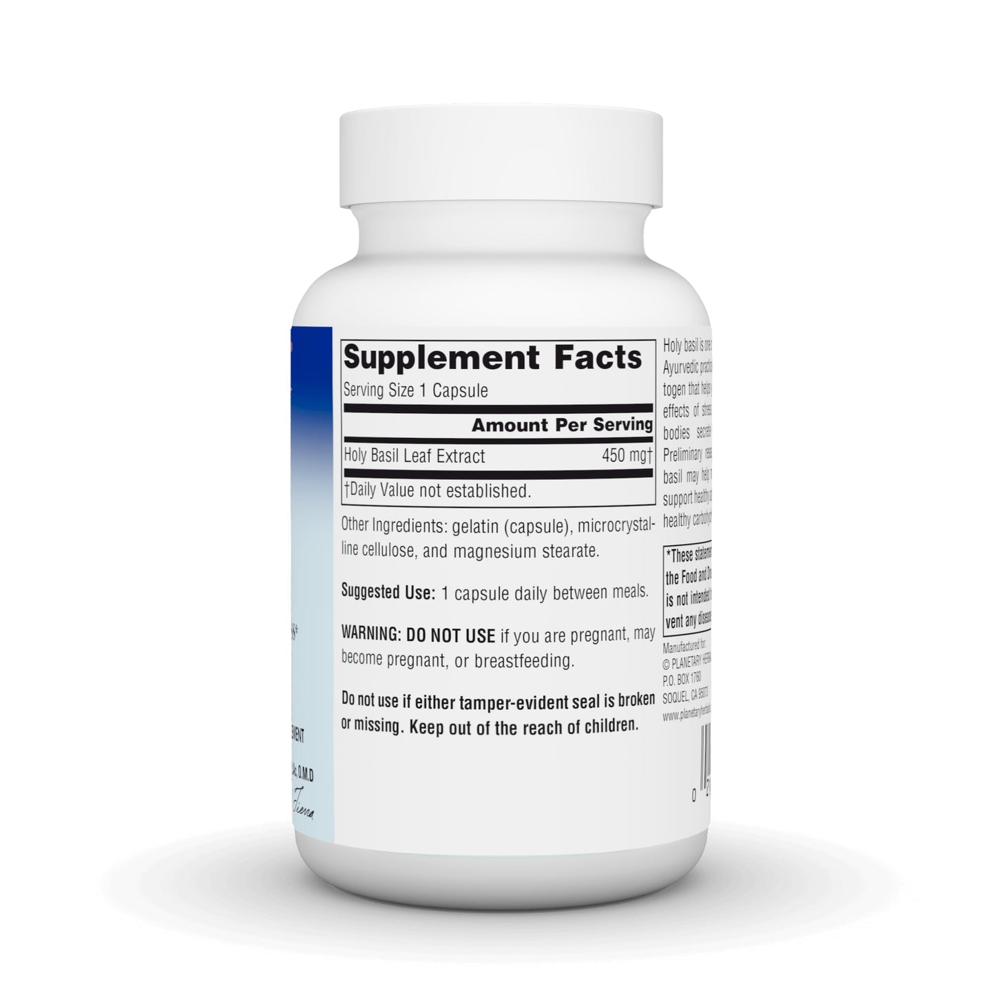 Planetary Herbals Holy Basil Capsules, 60 Count