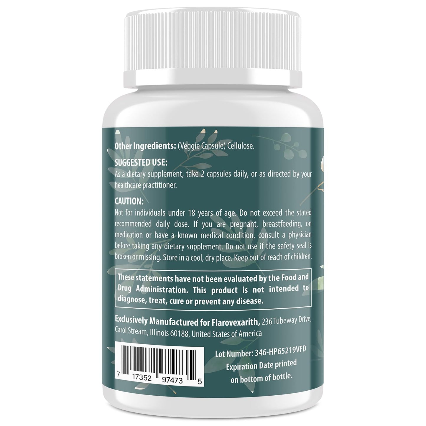 Flarovexorith Women's Body Deodorizing Supplement – Chlorophyll Capsules for Body Odor, Fresh Breath & Gut Detox, for Social Confidence – Vegan with Matcha Green Tea, Apple Cider Vinegar, 120 Capsules