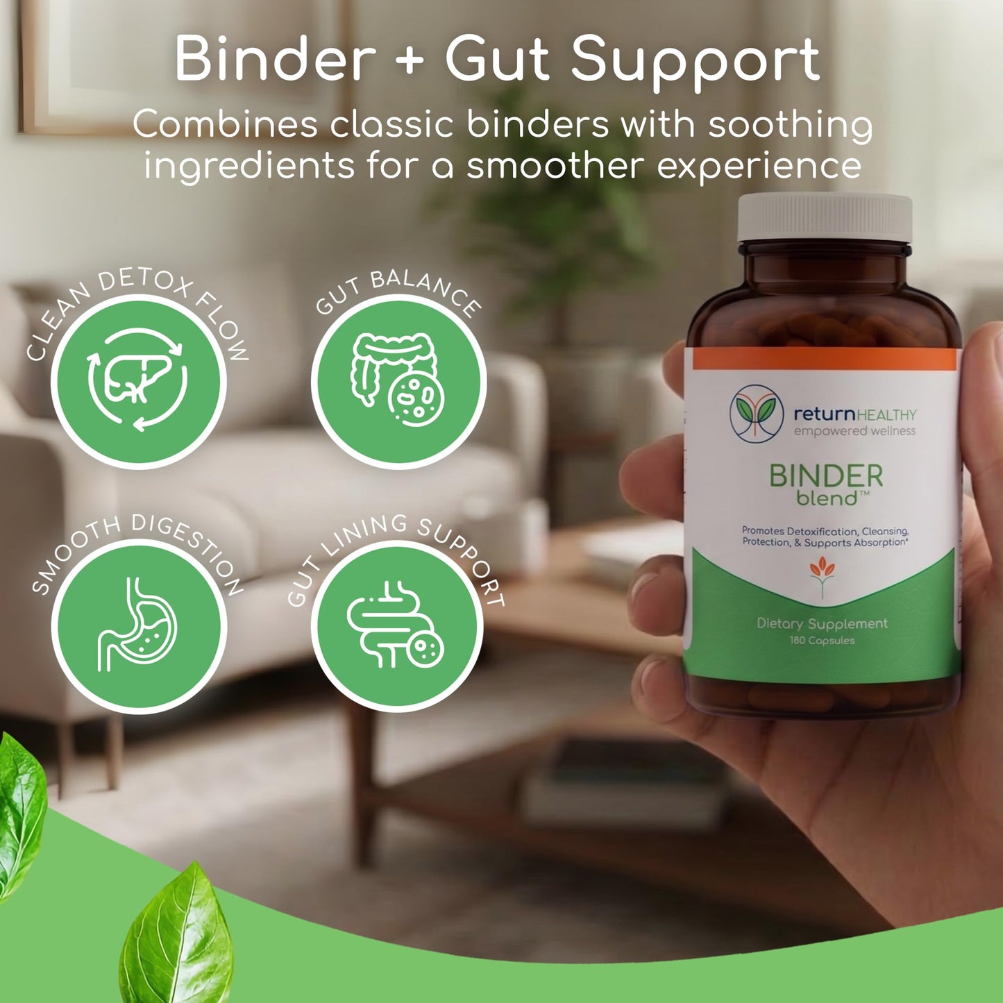 Return Healthy Binder Blend Toxin Binder Supplement, 180 Capsules