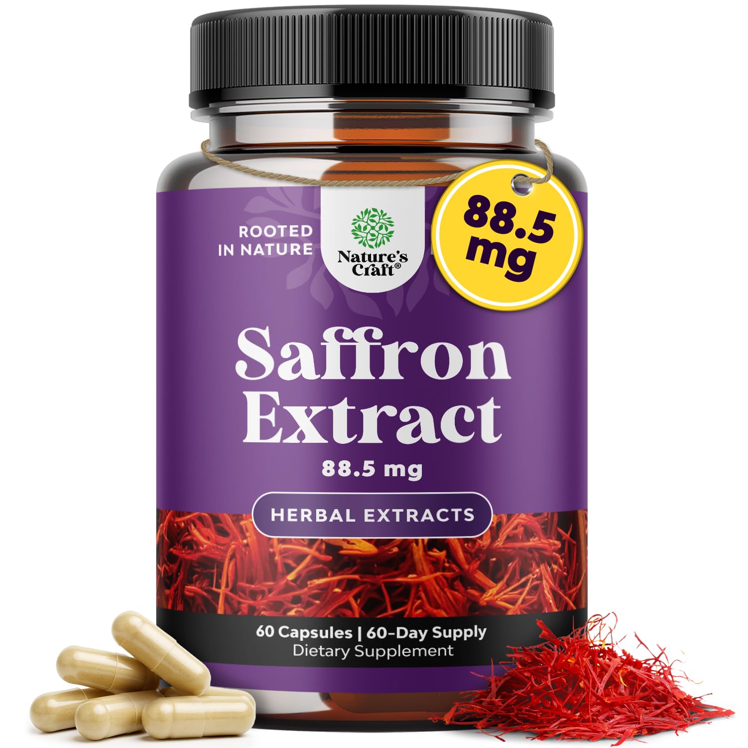 Natures Craft Saffron Extract Capsules 60 Count