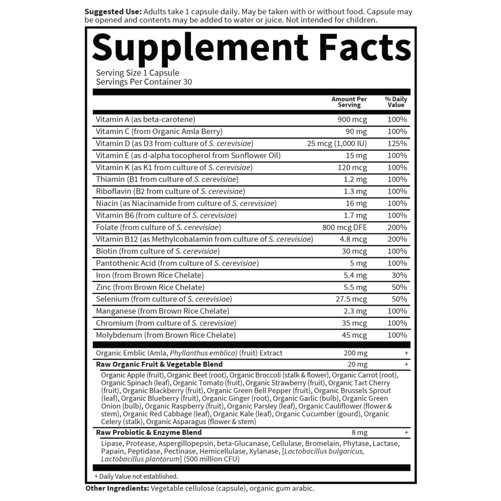 Garden of Life Vitamin Code Raw One for Women Once Daily Women's Multi Capsule 30 Count
