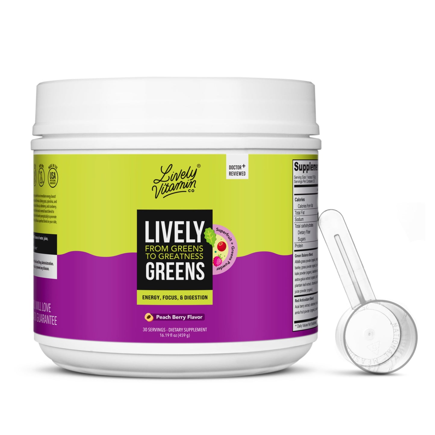 LIVELY VITAMIN CO Lively Greens w/Reds Powder 16.19 oz