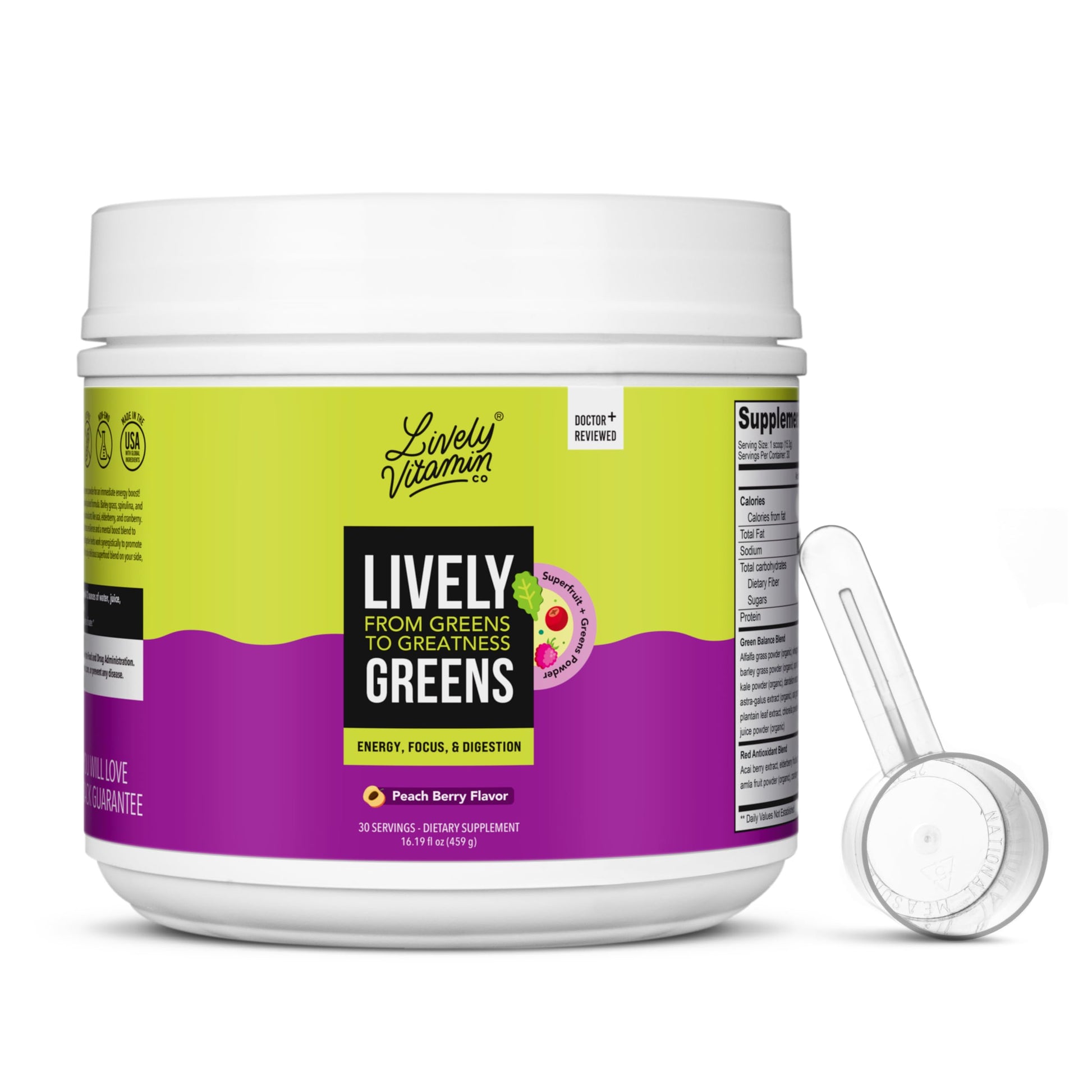 LIVELY VITAMIN CO Lively Greens w/Reds Powder 16.19 oz