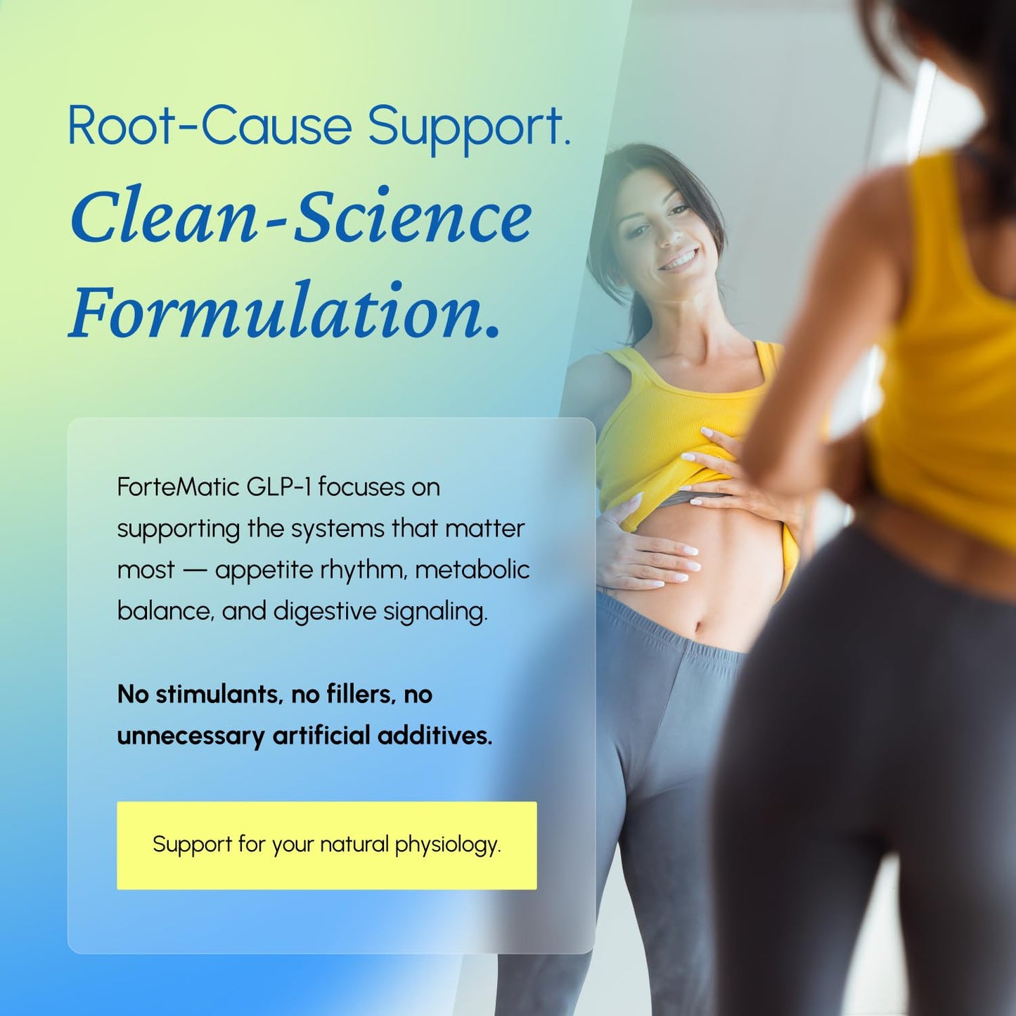 Fortematic GLP-1 Support Supplement for Weight Management, Appetite Suppressant & Metabolism Support, Probiotic & Prebiotic Blend for Gut Health, 60 Capsules