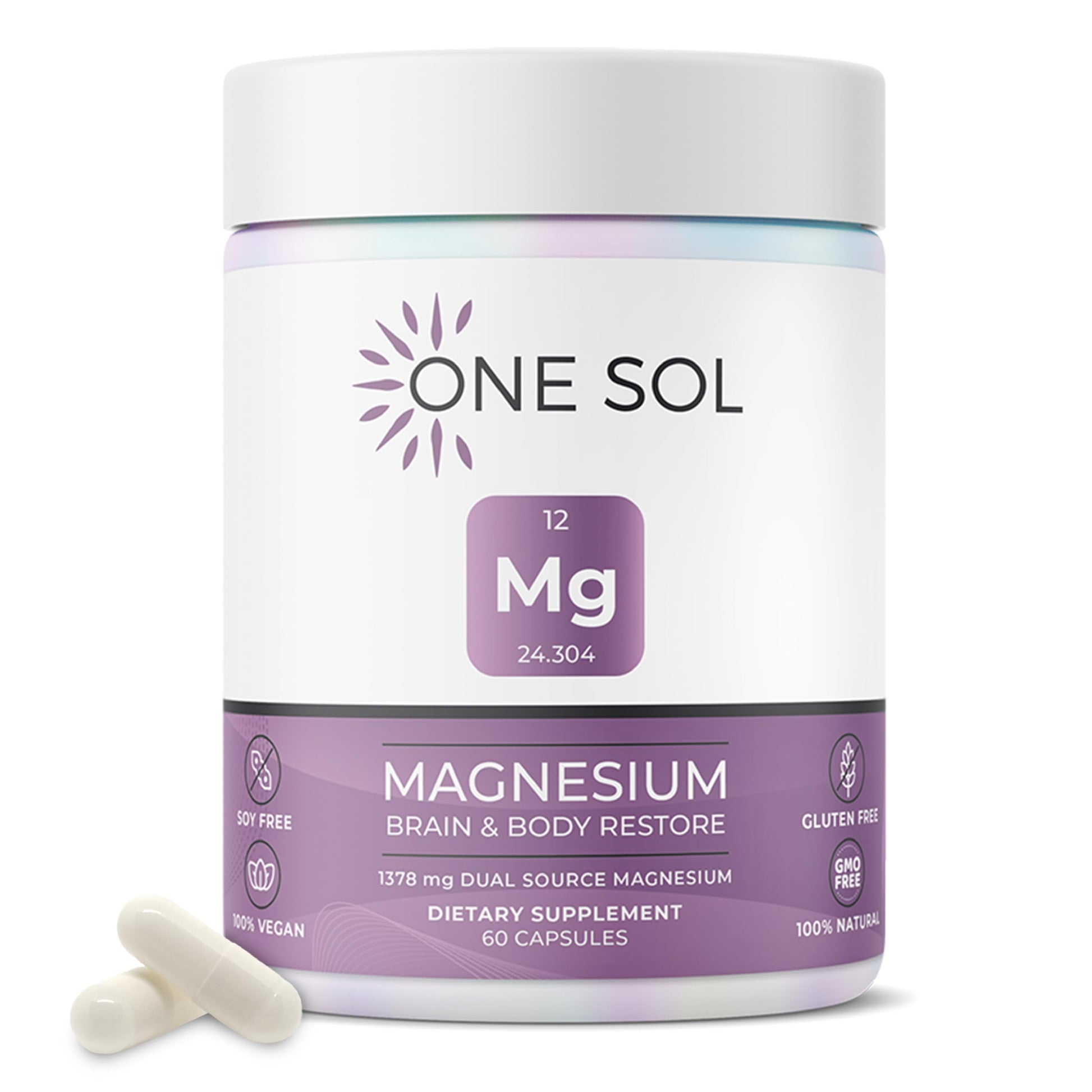 One Sol Magnesium Bisglycinate Capsules, 60 Count