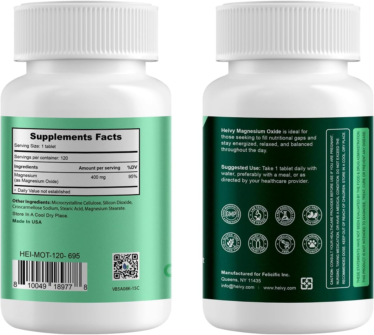 Heivy Magnesium Oxide 400mg, 240 Tablets