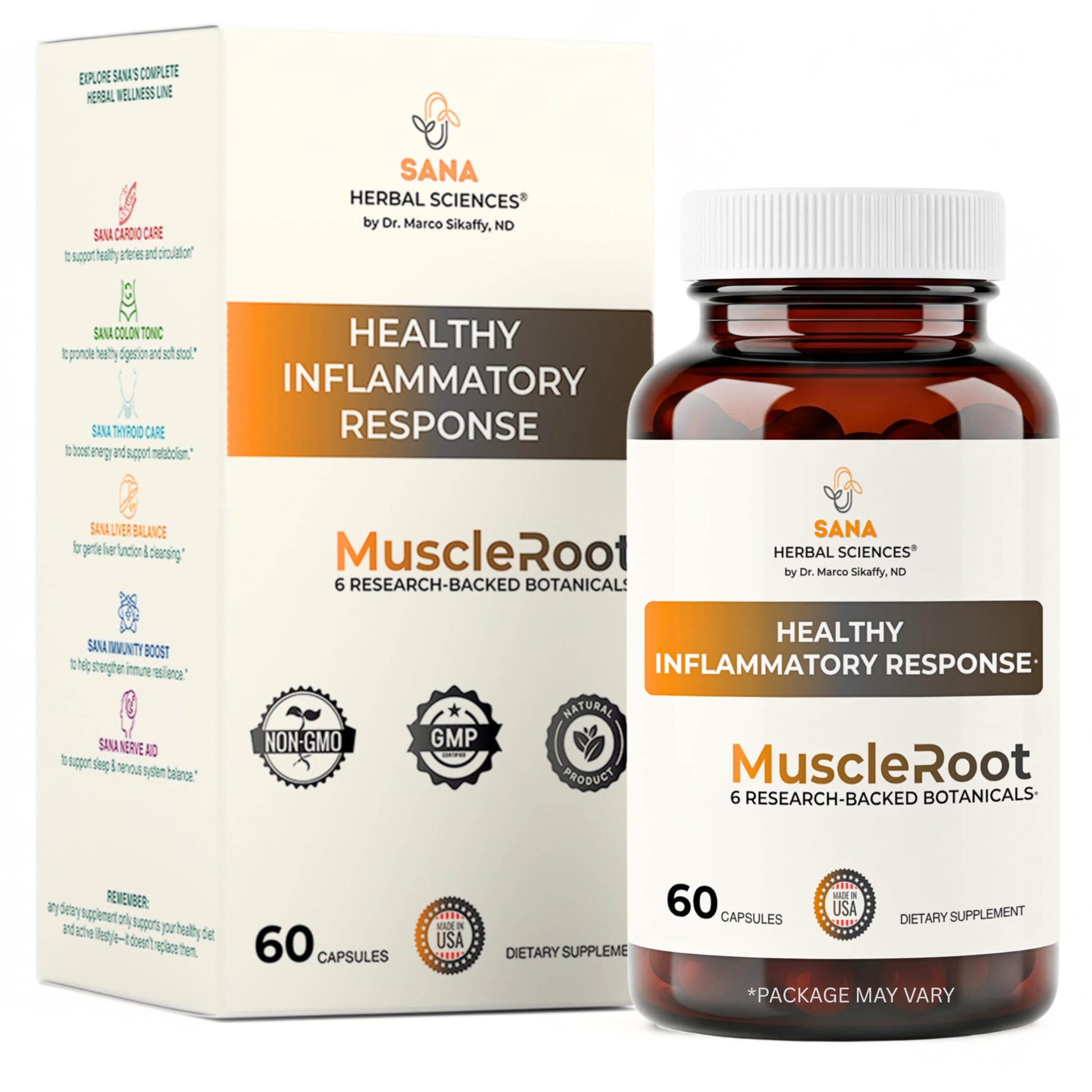 Sana Herbal Sciences Inflammation Relief Supplement for Muscle, Joint & Tissue 60 Capsules