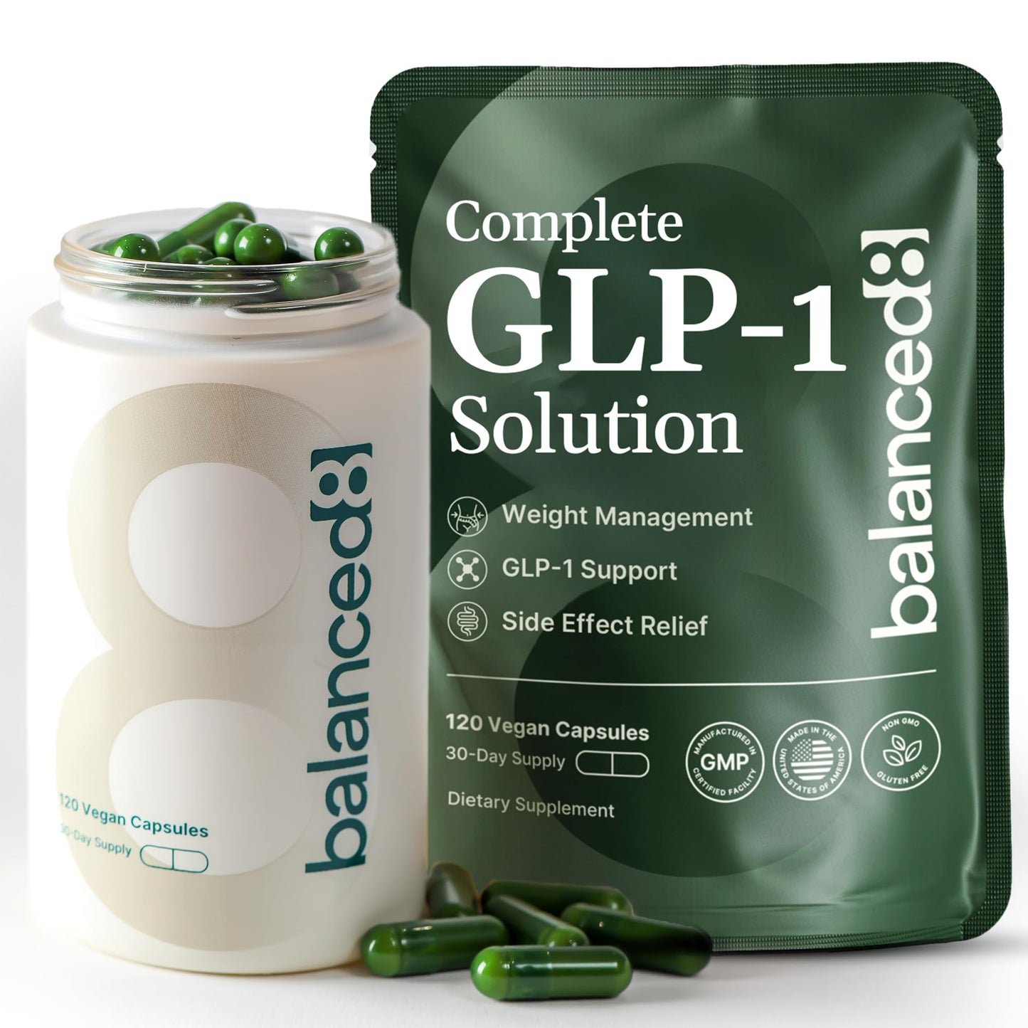 balanced8 GLP-1 Support Supplement Capsules, 120 Count
