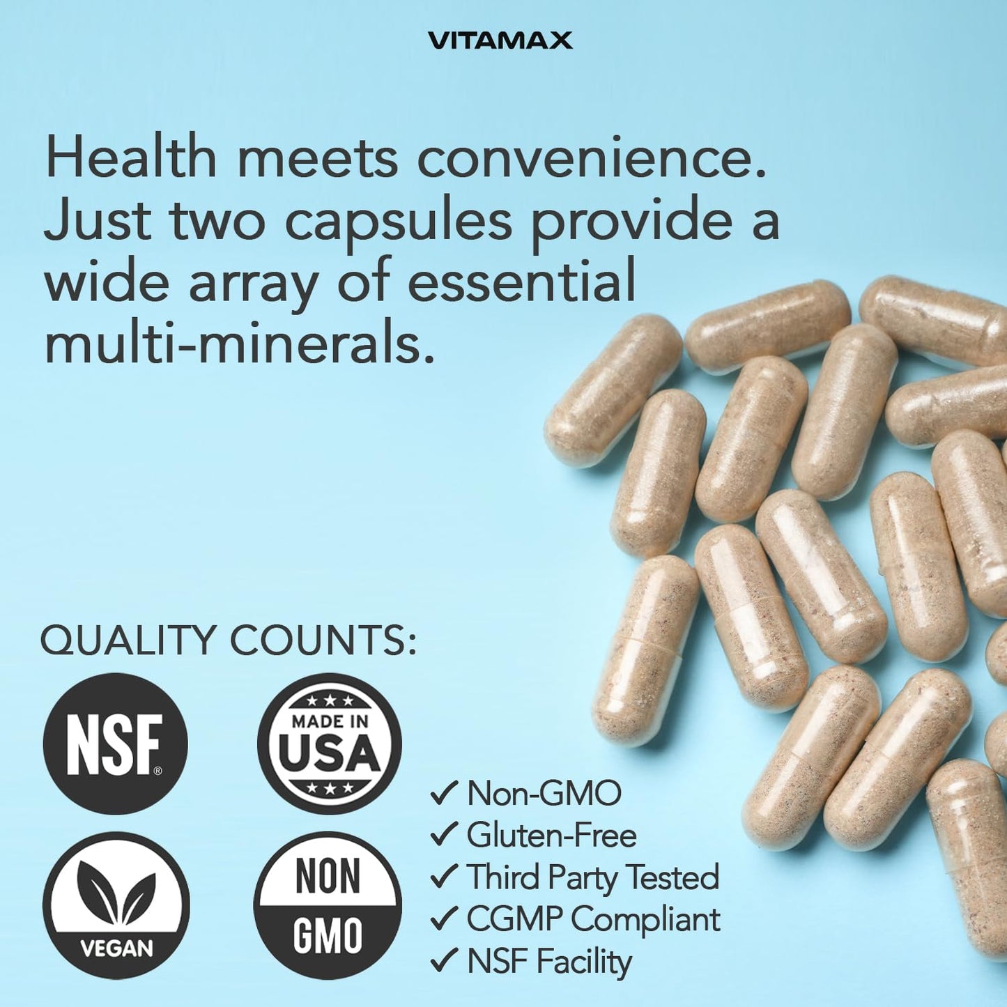 Vitamax Pure Himalayan Shilajit Supplement with Sea Moss, Ashwagandha, Bladderwrack, Ginkgo Biloba, Organic Capsules & Trace Minerals - Non-GMO - Vegan - Made in USA - 120 Capsules