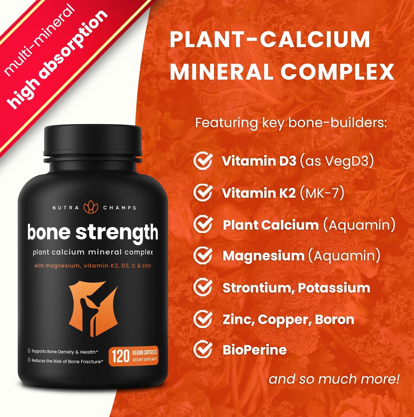 NutraChamps Calcium Supplement for Bone Strength 120 Capsules