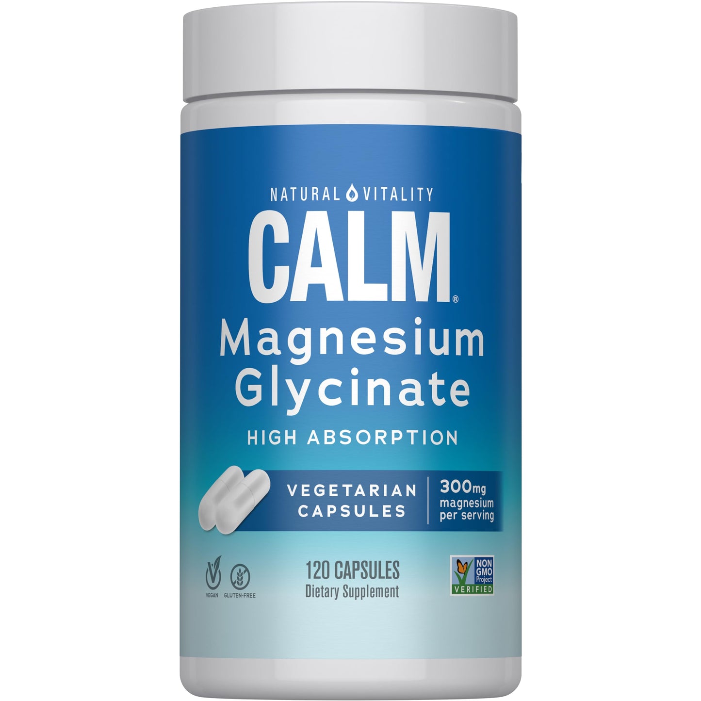 Natural Vitality Calm Magnesium Capsules, 120 Count